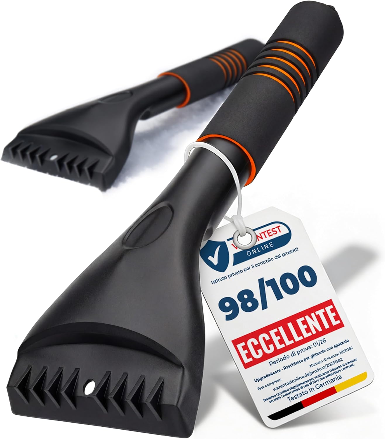 Detalle de Upgrade4cars: 2 Raschietti Ghiaccio Auto Alta Qualità & Stabile con Impugnatura Ergonomica