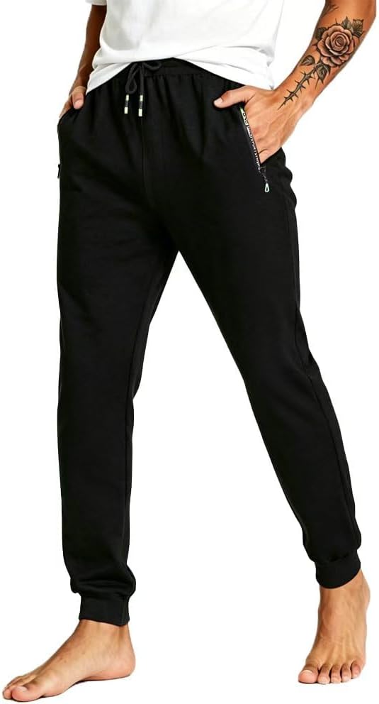 Thumbnail 6 de Tansozer joggingbyxor för män med bomullsblandning och blixtlåsfickor