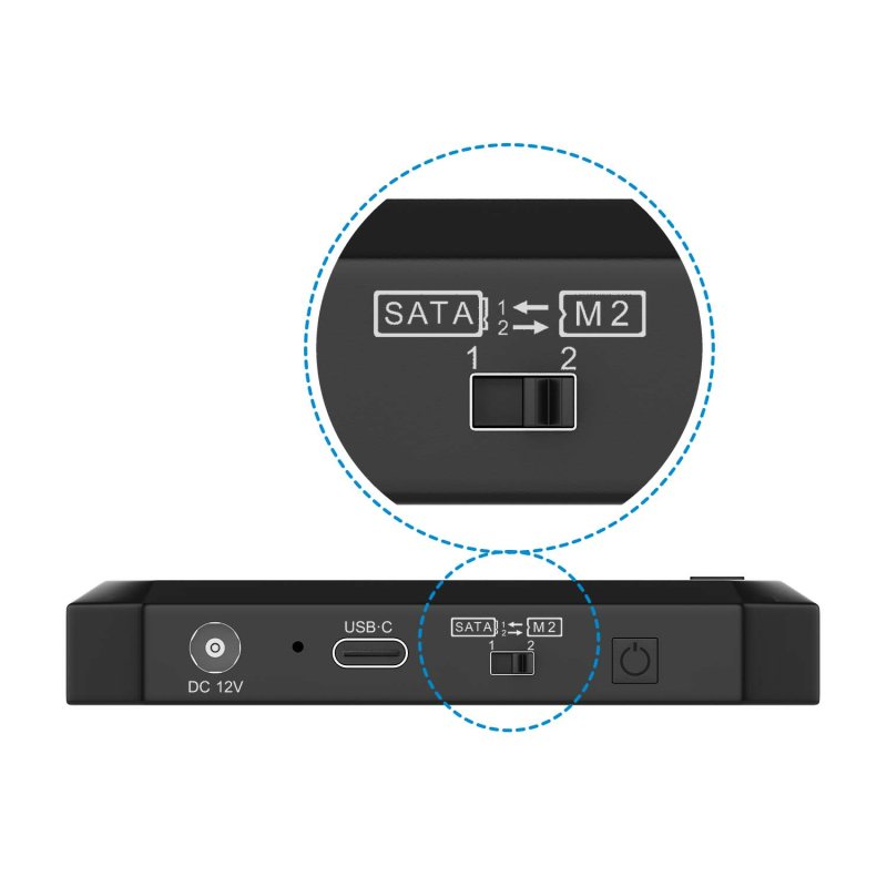 Detalle de AISENS SDDO-120C Estación docking SATA y NVMe 2 TB