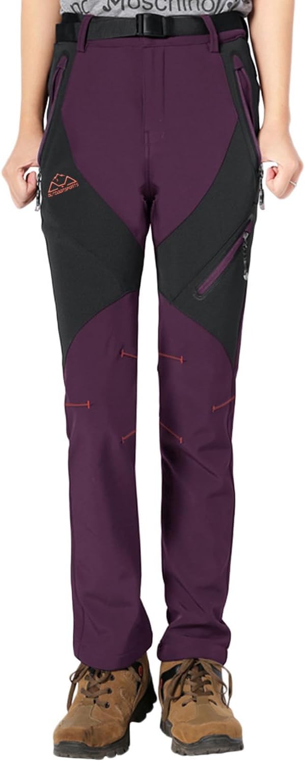 Detalle de Rdruko Women's Waterproof Windproof Fleece-Lined Hiking and Ski Pants