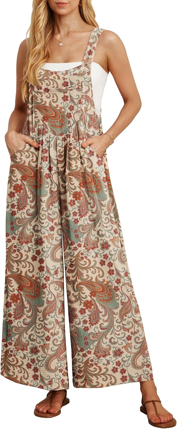Thumbnail 6 de IWOLLENCE Women's Summer Jumpsuits Boho Wide Leg Overalls