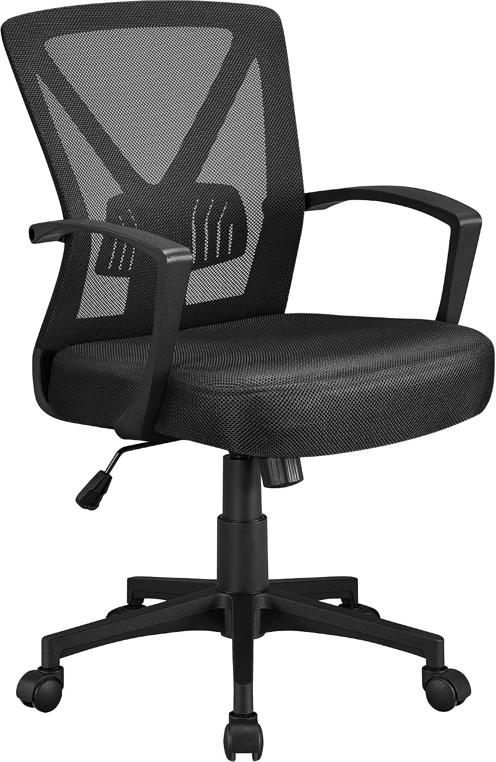 Yaheetech Sedia da Ufficio Ergonomica Girevole con Reclinabile e Supporto Lombare – Nero