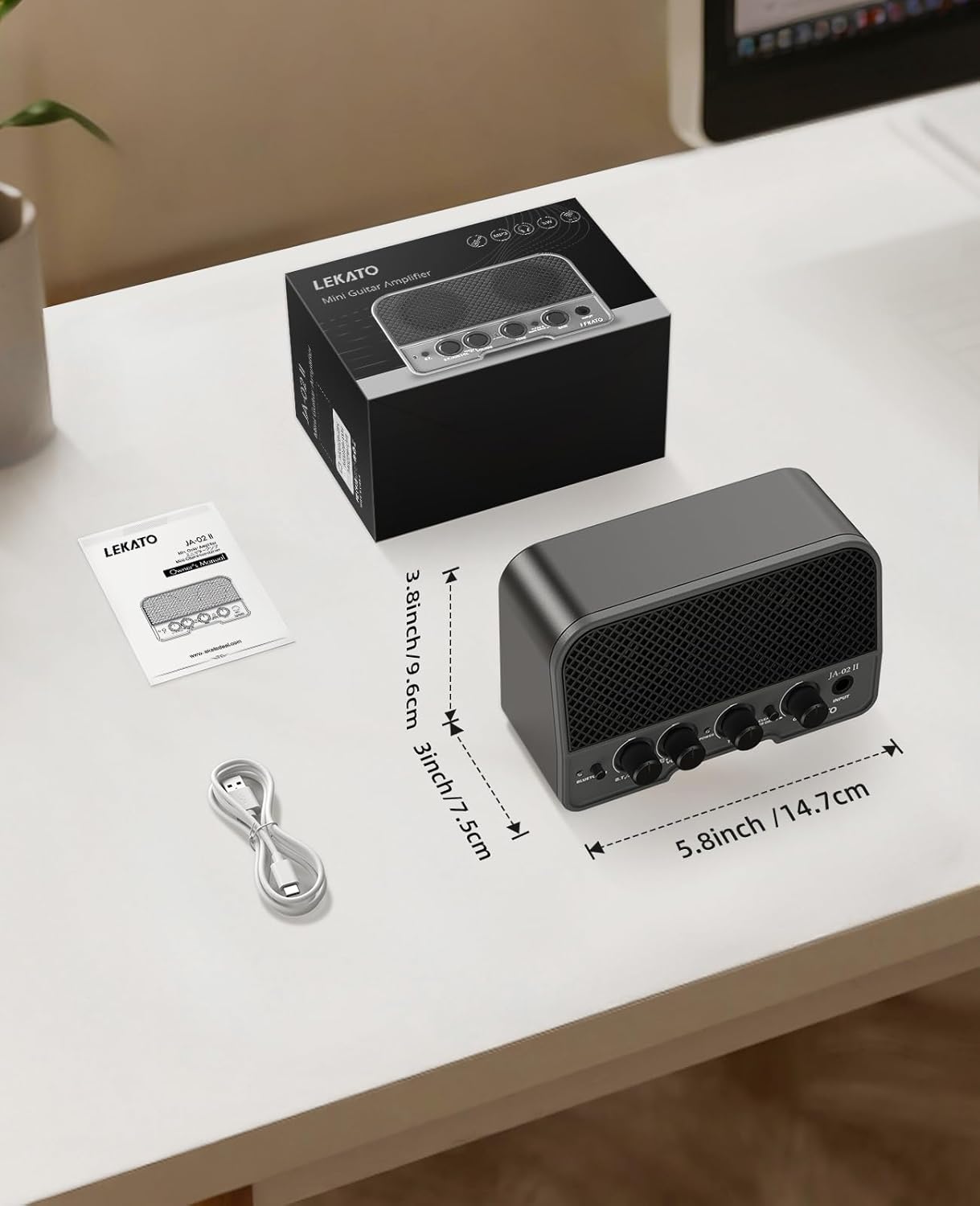 Thumbnail 6 de LEKATO JA-02 II Mini Guitar Amp: Compact, Battery-Powered Dual 5W Practice Amp