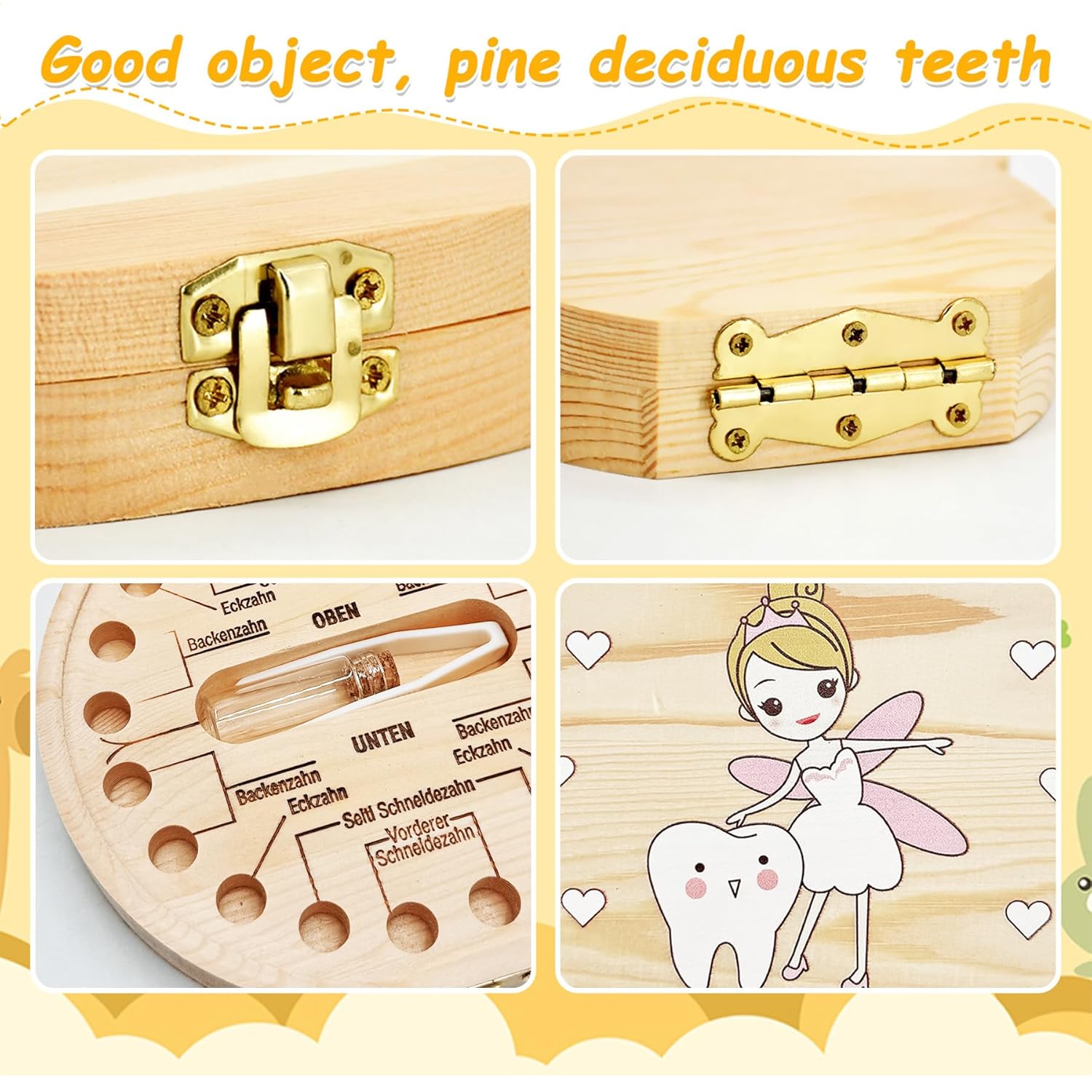 Thumbnail 2 de Shengruili Zahnbox aus Holz für Milchzähne (Cube Tray, Würfelform)