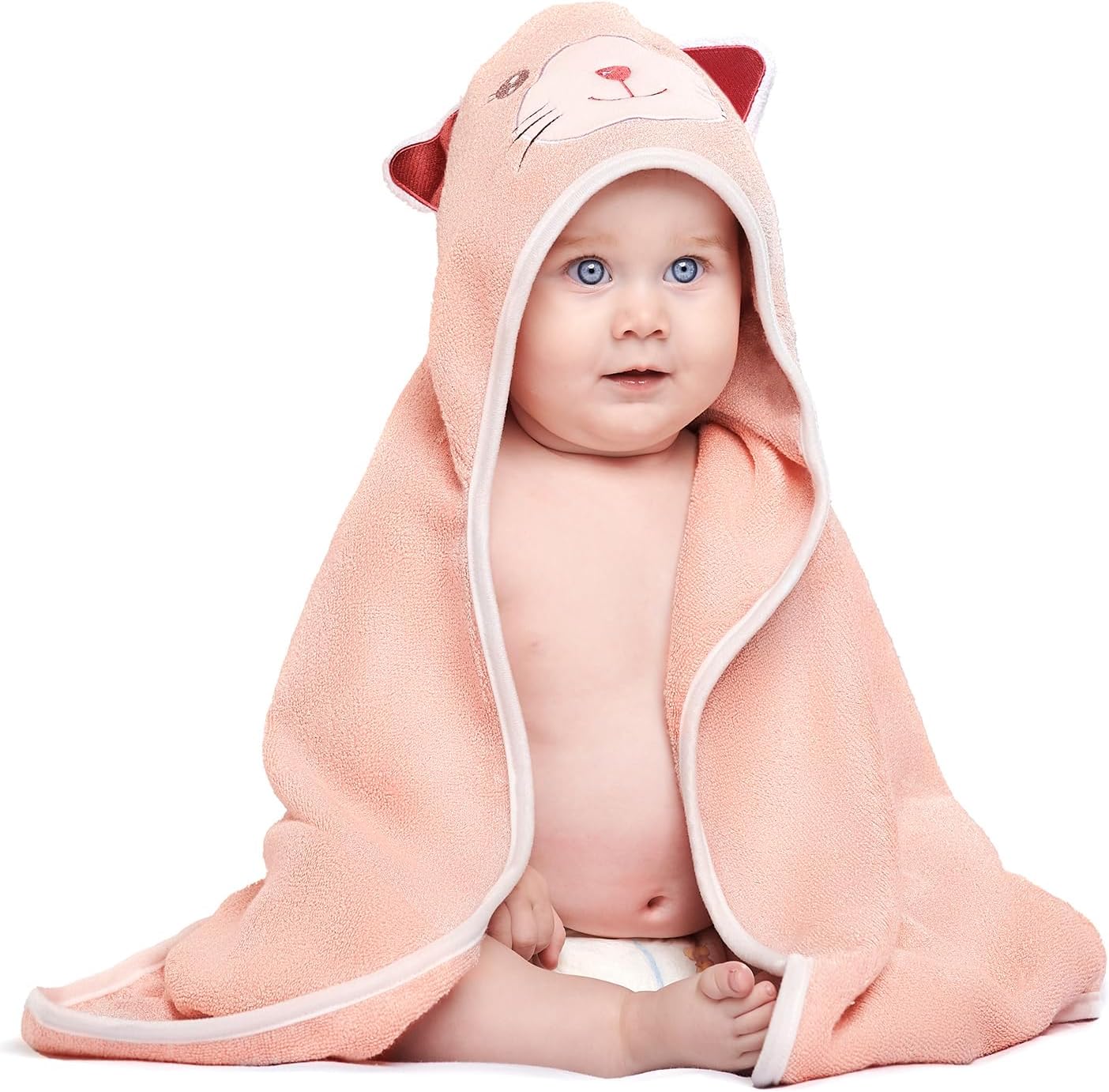 Detalle de MINIBOO Premium Bamboo Hooded Baby Towel – Soft, Absorbent and Durable