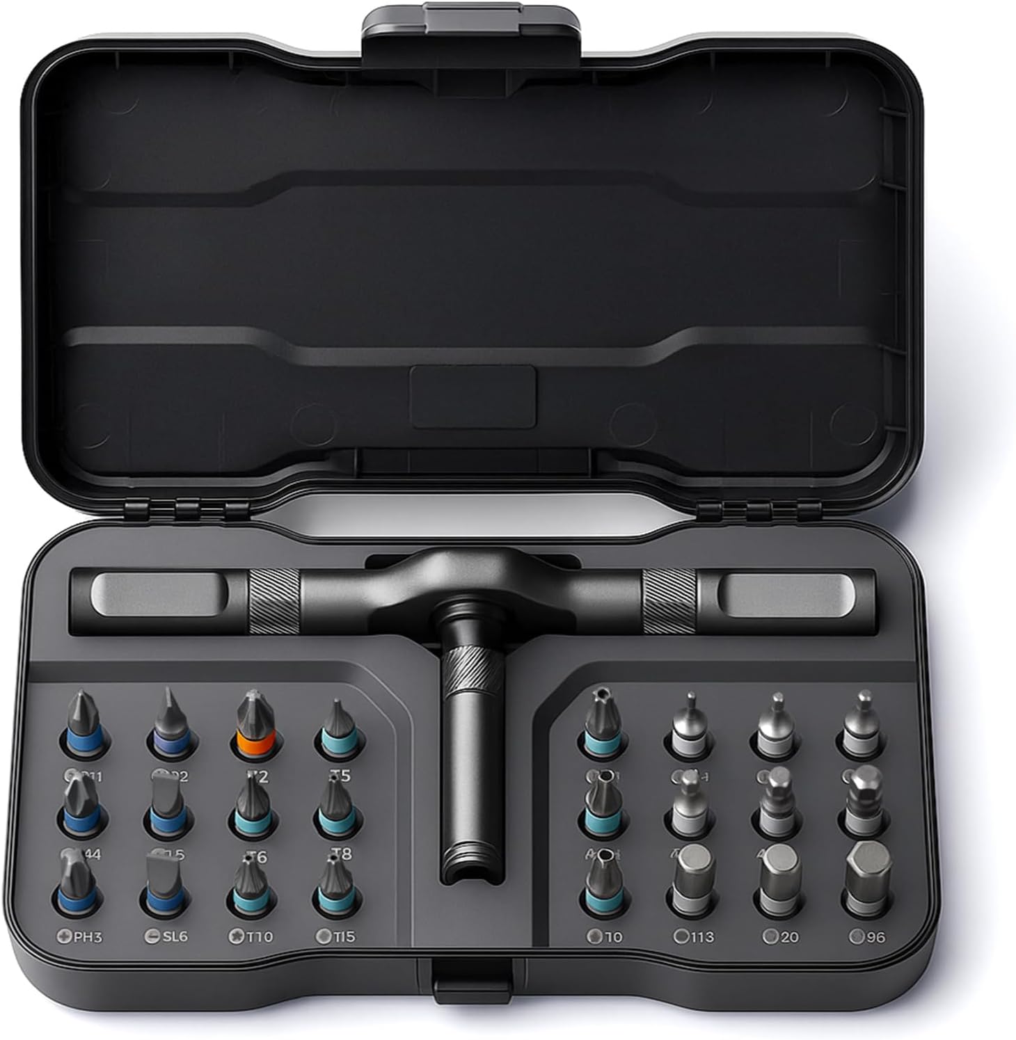 Detalle de VMAN VMAN-RS1-24IN1 Ratchet Screwdriver Set with 24 S2 Steel Bits