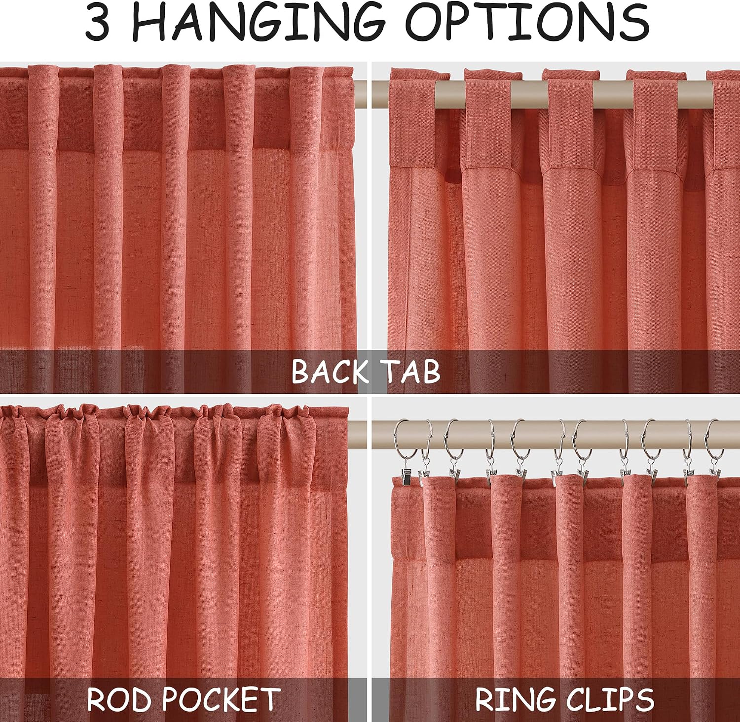 Detalle 2 de Coral Curtains 120" Linen Blend