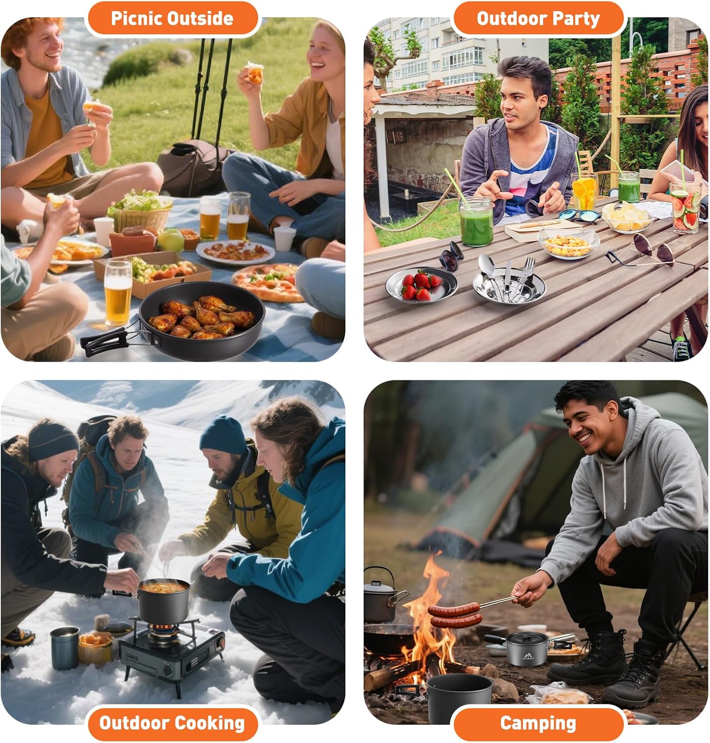 Thumbnail 6 de 27-teiliges Camping-Kochset für 2–4 Personen – All-in-One Outdoor-Küche