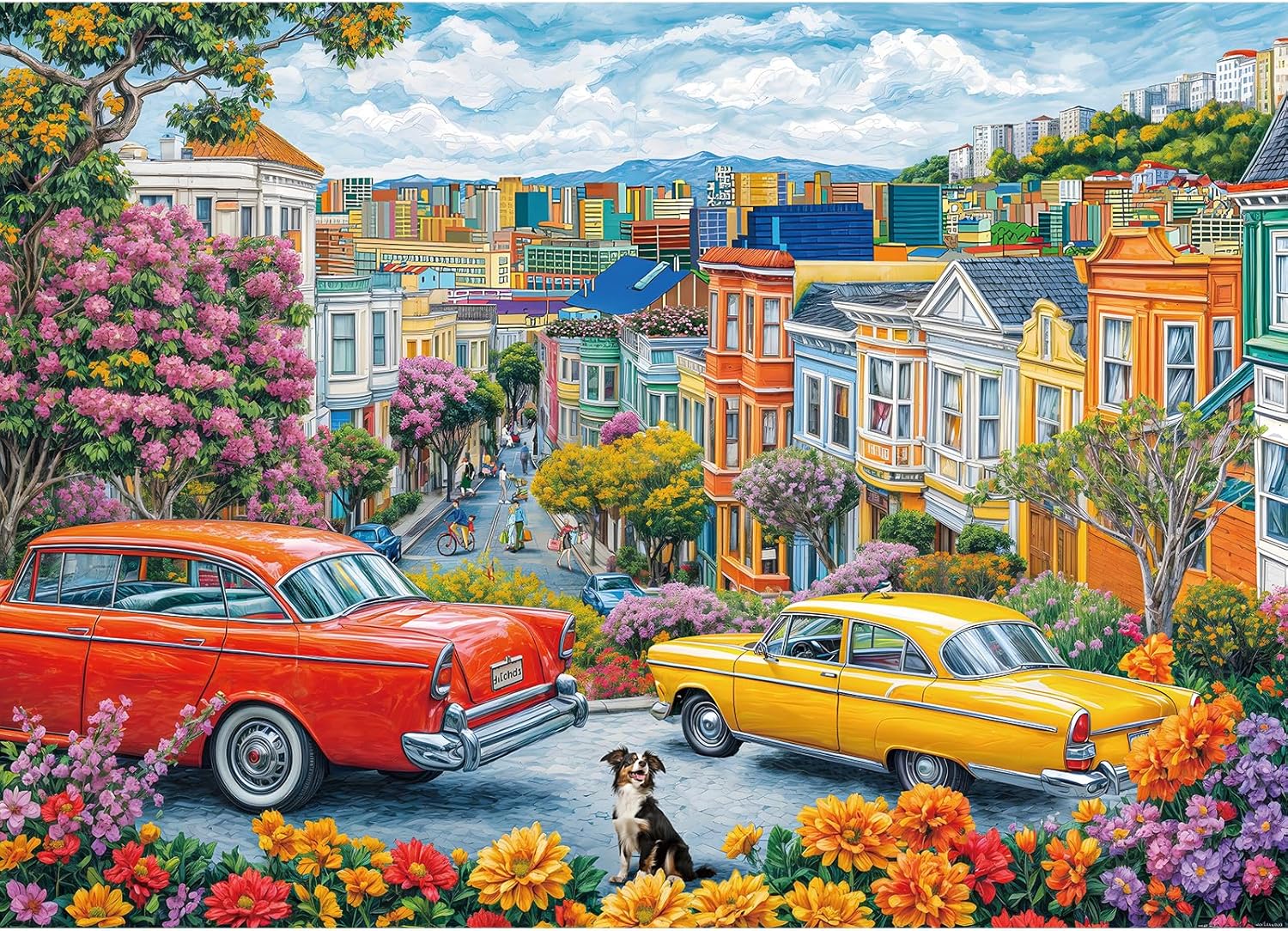 Detalle de Puzzles 1000 Pieces for Adults: City Streets – A Challenging Yet Rewarding Jigsaw