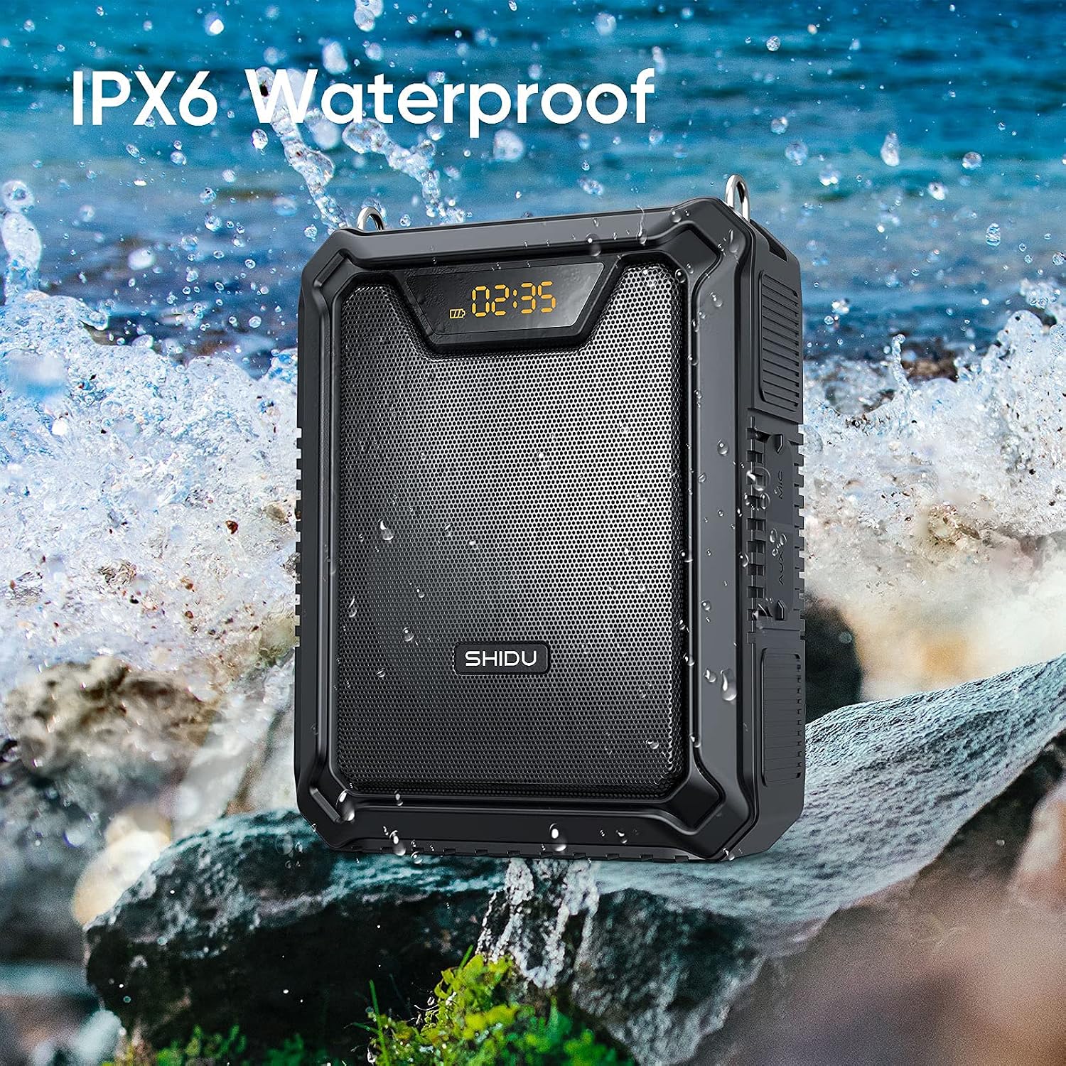Detalle 2 de SHIDU M1000 30W Voice Amplifier with Bluetooth and IPX6 Protection