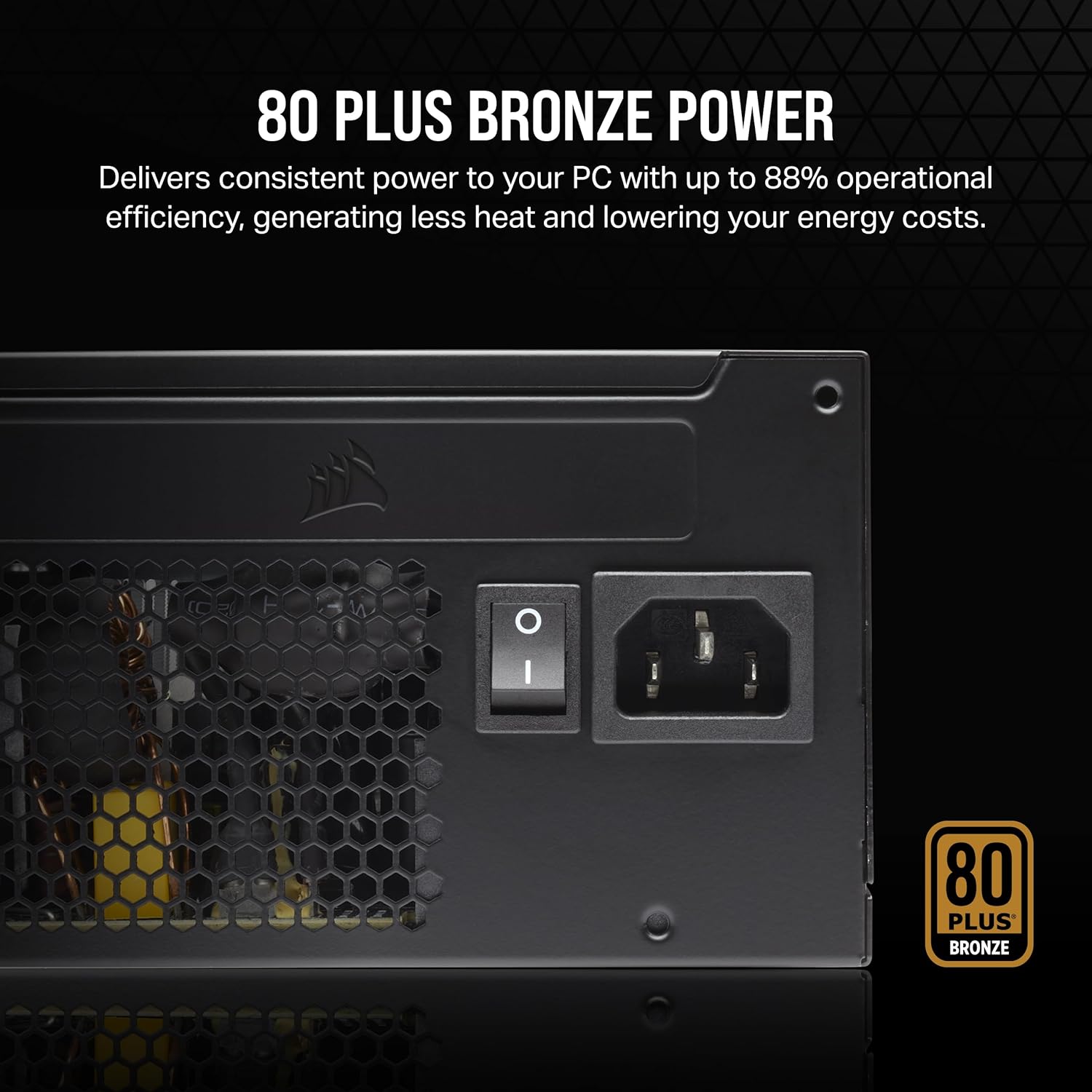Detalle de Corsair CX650 650W 80 Plus Bronze Non-Modular Power Supply (UK)