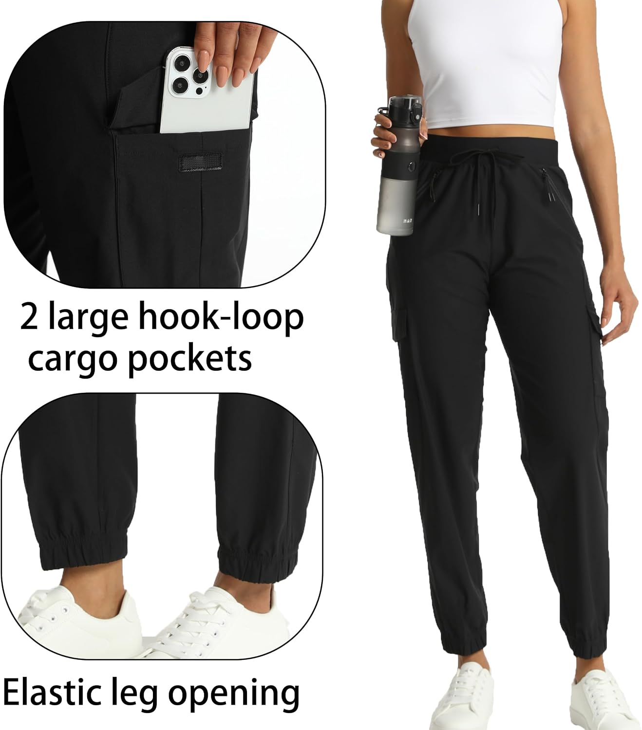 Thumbnail 4 de Rrosseyz Women's Cargo Hiking Pants with 4 Pockets, Quick-Dry Water-Resistant Fabric