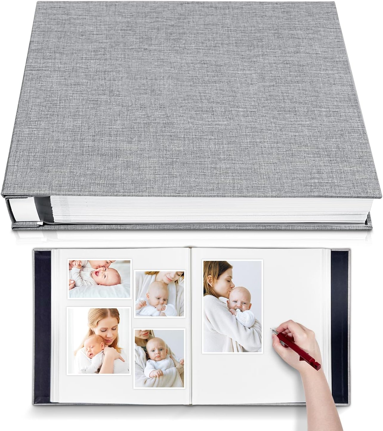 Detalle de HoneyTolly XC-Gray Self-Adhesive Photo Album, Linen Cover, 40 Pages