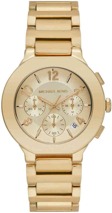 Detalle de Michael Kors Damen-Uhr Analog Quarz 32029929 mit goldenem Zifferblatt