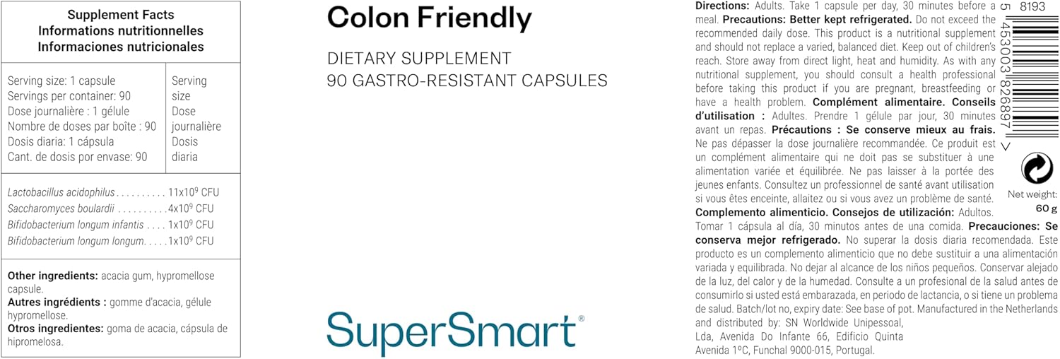 Thumbnail 1 de SUPERSMART Colon Friendly (ibSium) mit Saccharomyces cerevisiae CNCM I-3856 – vegan & glutenfrei