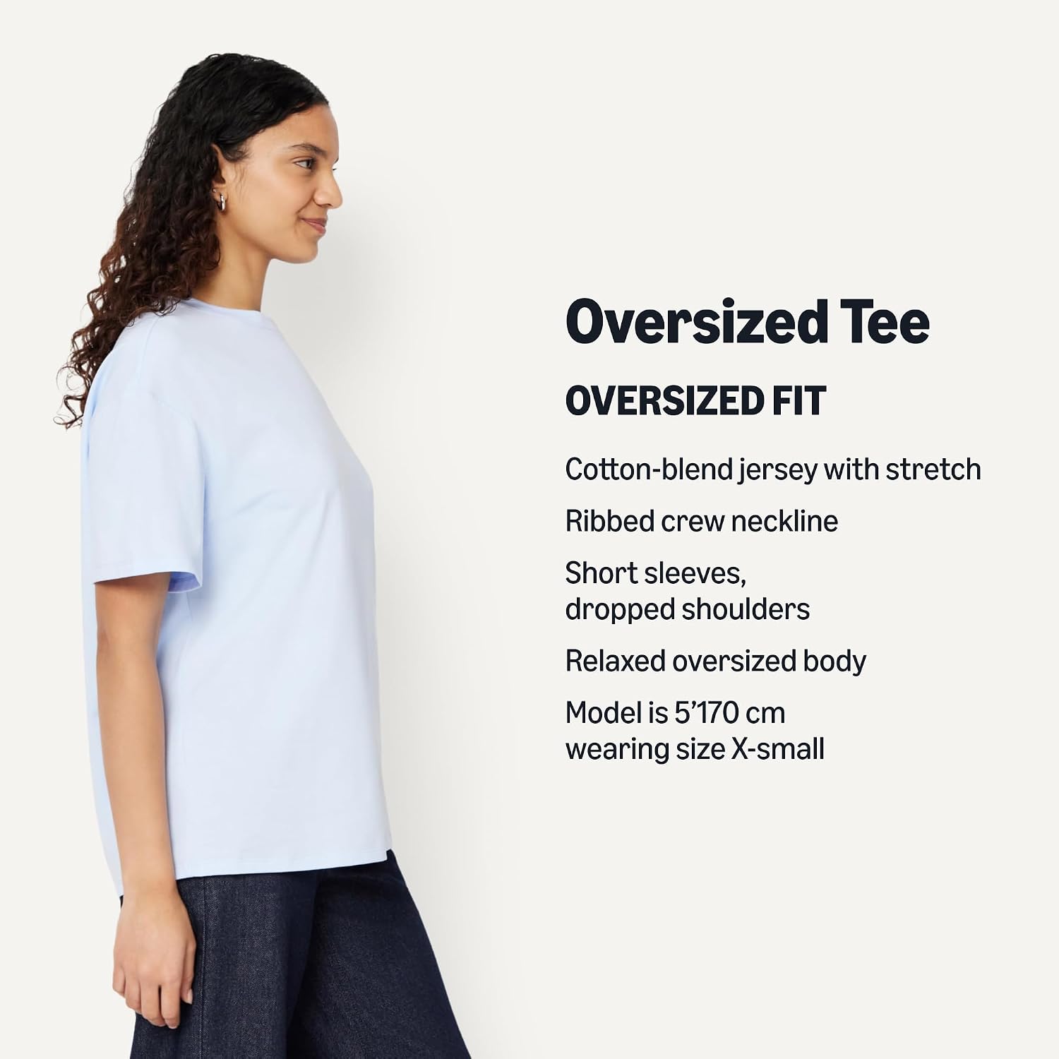 Detalle 2 de Amazon Essentials Women's Oversized-Fit Short Sleeve Crewneck Shirt