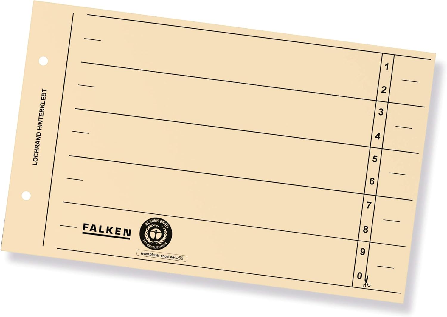 Original Falken Trennblätter 100er Pack – DIN A5 quer, Recycling-Karton, hellchamois