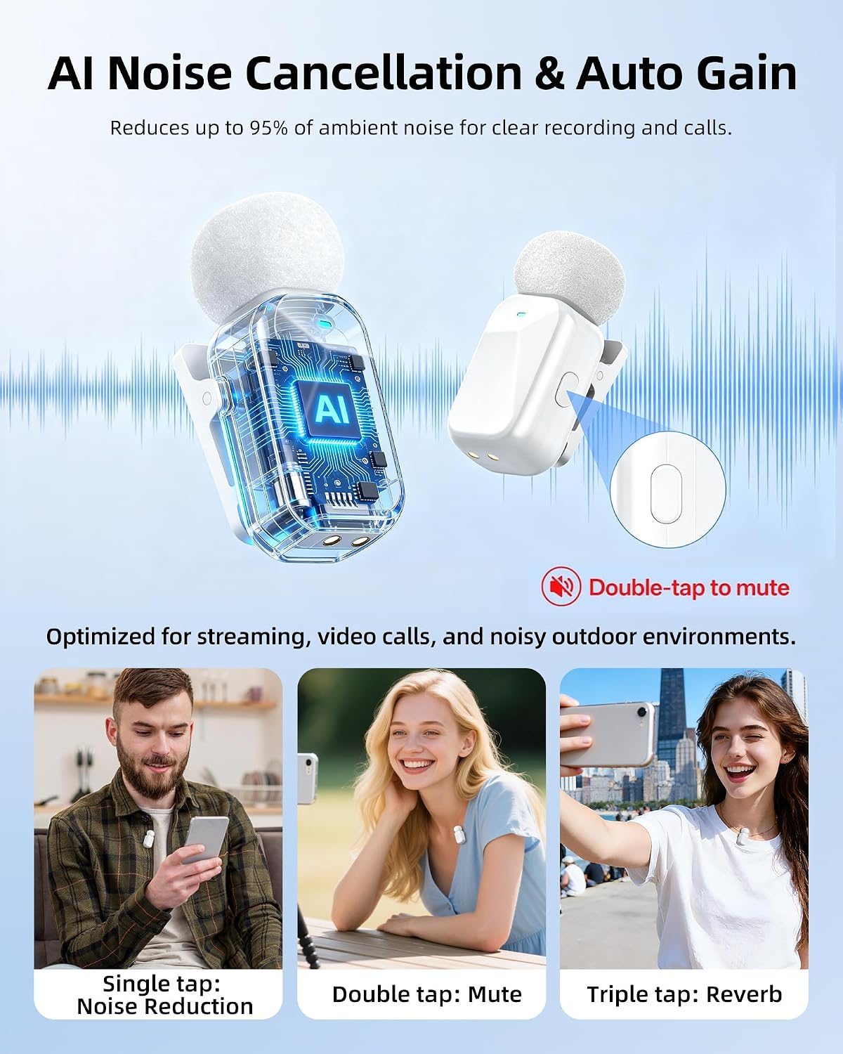 Thumbnail 5 de Blinfada Mini 2 wireless lavalier microphones