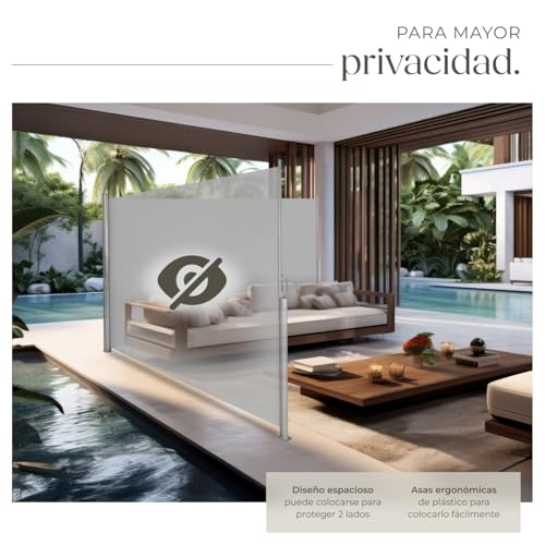 Thumbnail 3 de tectake® Toldo Lateral Retráctil ☀️ 200x600 cm Gris