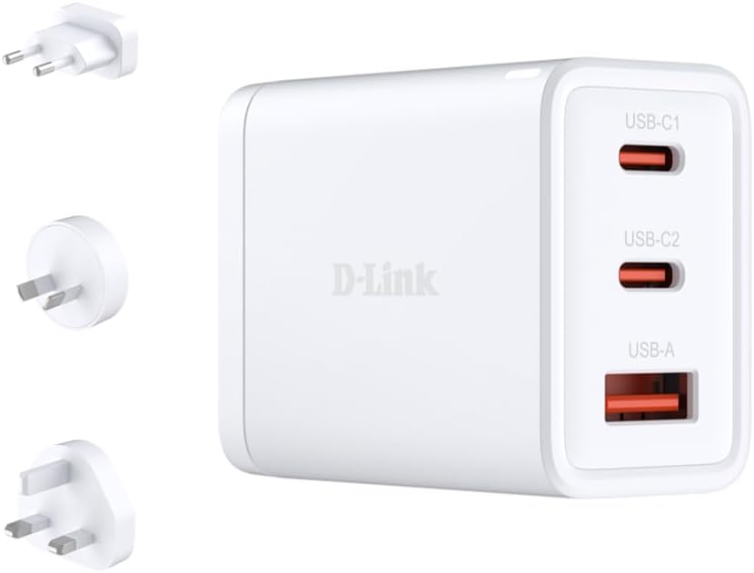 Detalle de D-Link DCP-651 65W GaN Fast Charger review: compact travel multi-port powerhouse