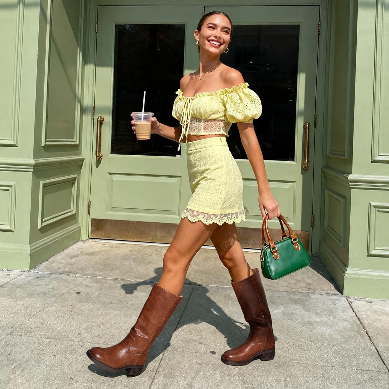 Thumbnail 1 de DREAM PAIRS Women’s Square Toe Platform Chunky Block Heel Knee-High Riding Boots
