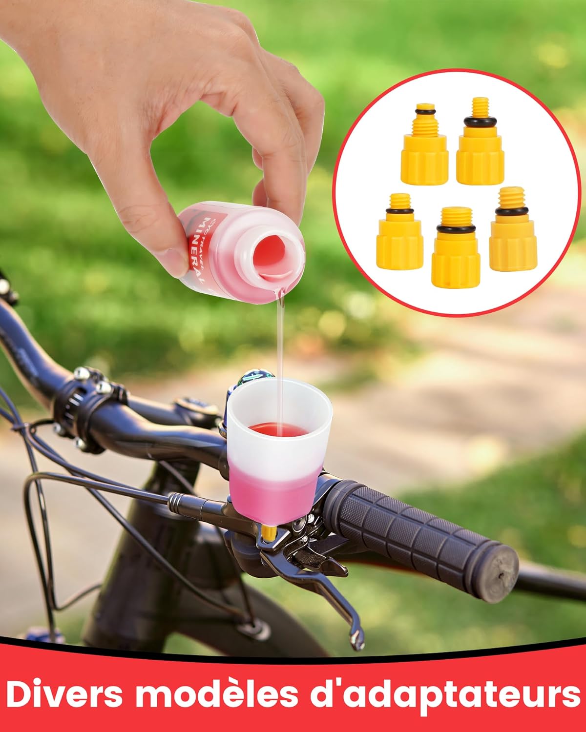 Detalle de CYCTRAVEL Kit Purge Frein – Kit purge hydraulique VTT, 120 ml d’huile minérale, pour SHIMANO/TEKTRO/MAGURA
