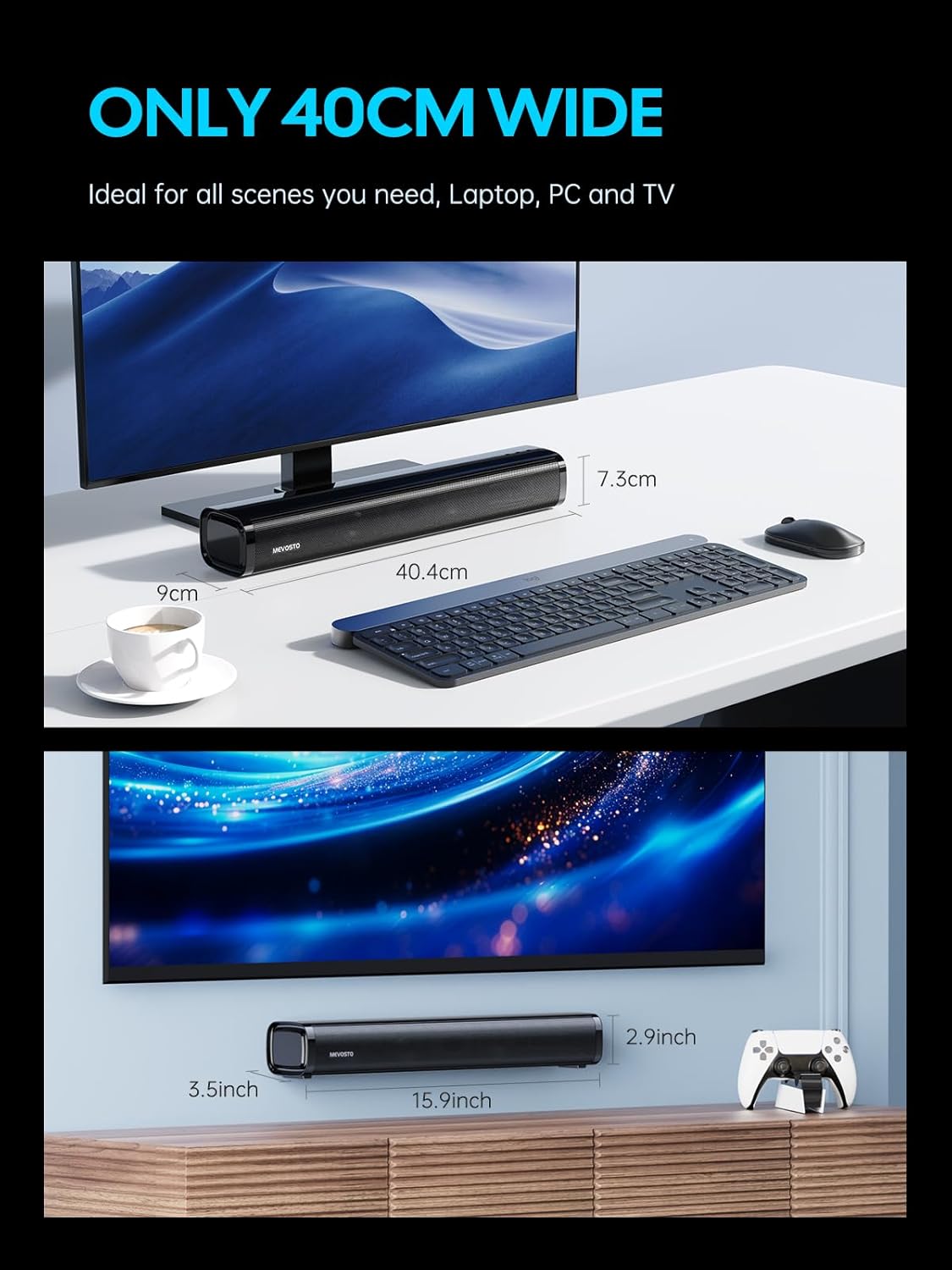 Thumbnail 3 de MEVOSTO Soundbar 2.1CH 60W mini soundbar for TV
