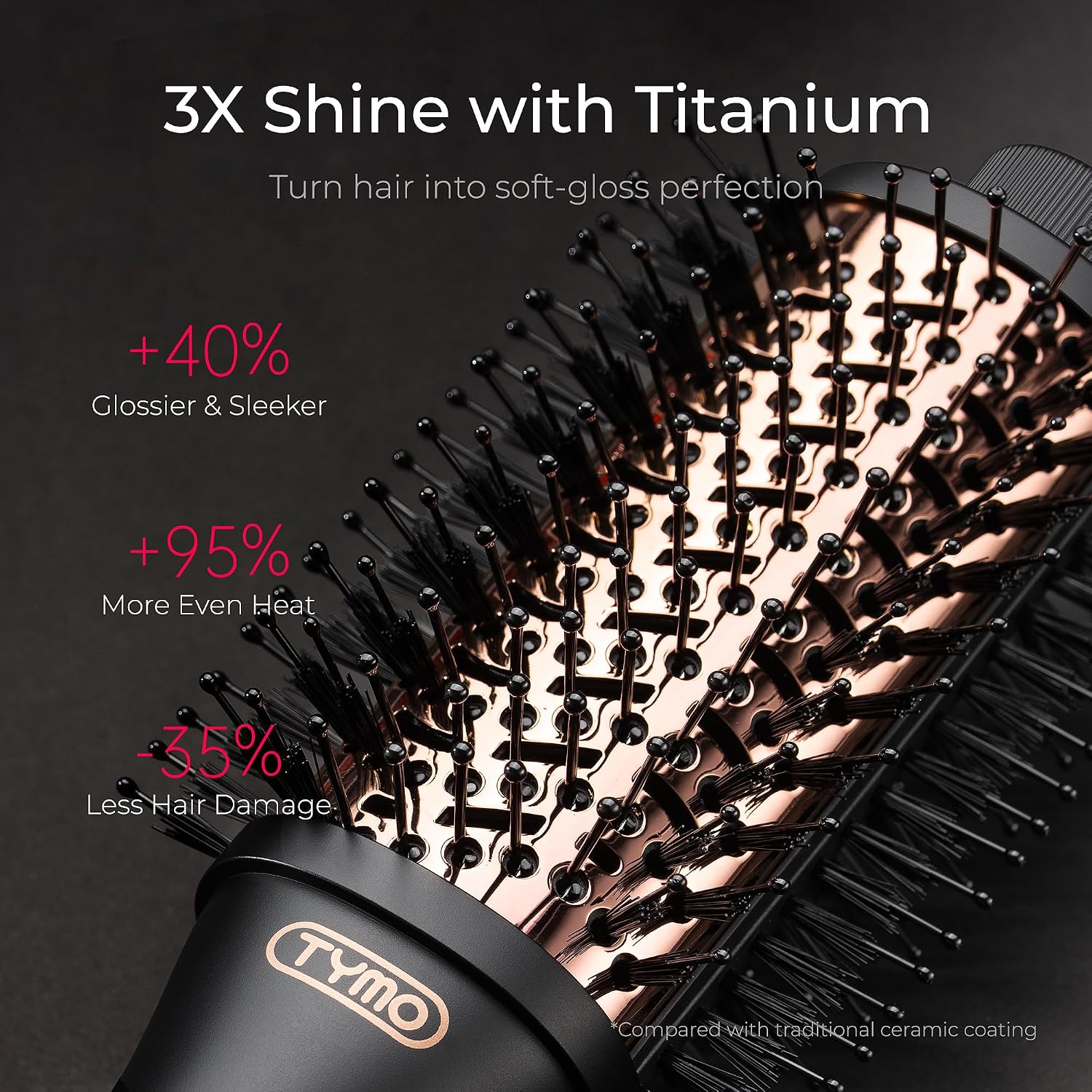 Detalle 2 de TYMO HC300M 4-in-1 Hair Dryer Brush with 2-Inch Titanium Barrel