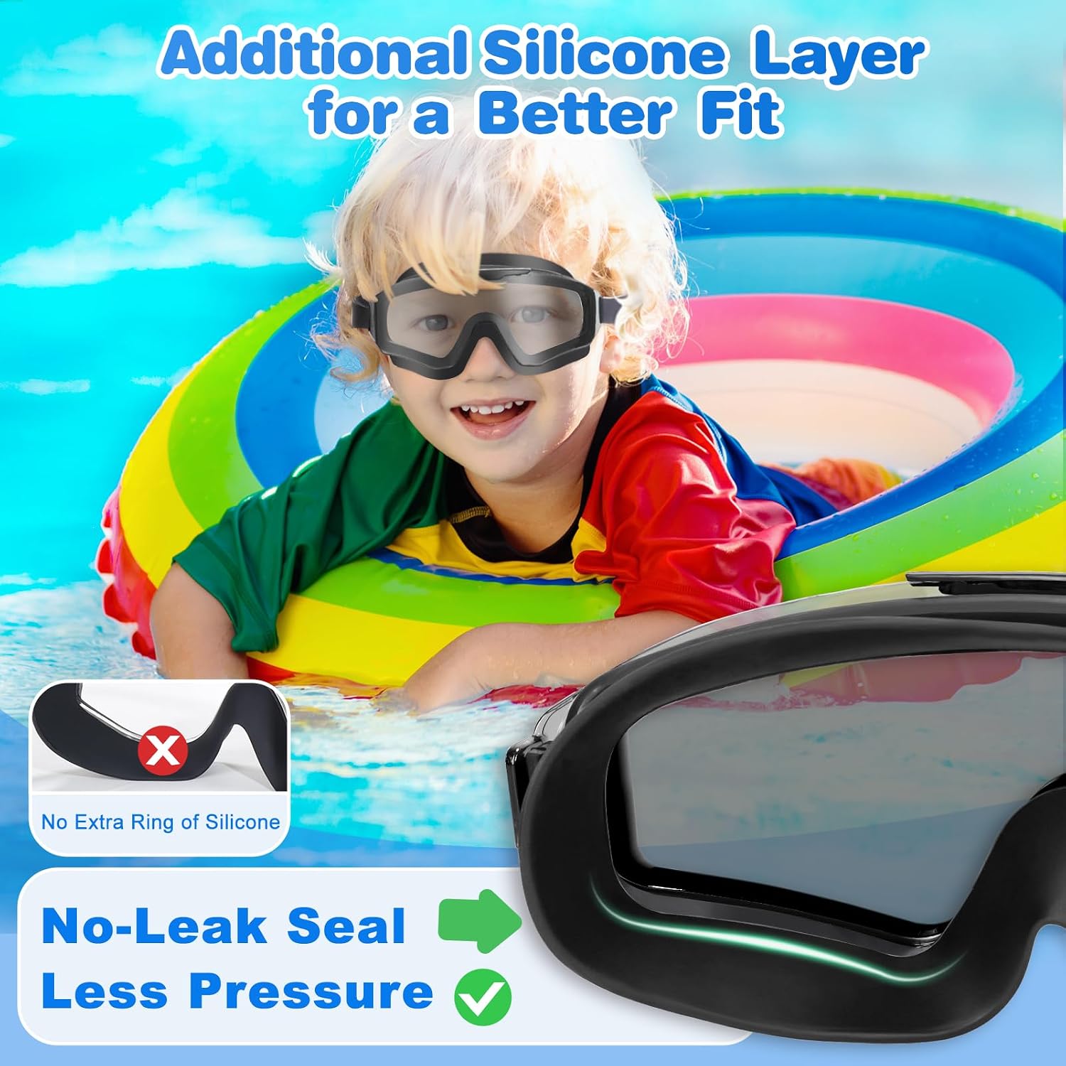 Detalle 2 de Eversport Kids Swim Goggles, Ages 8–16