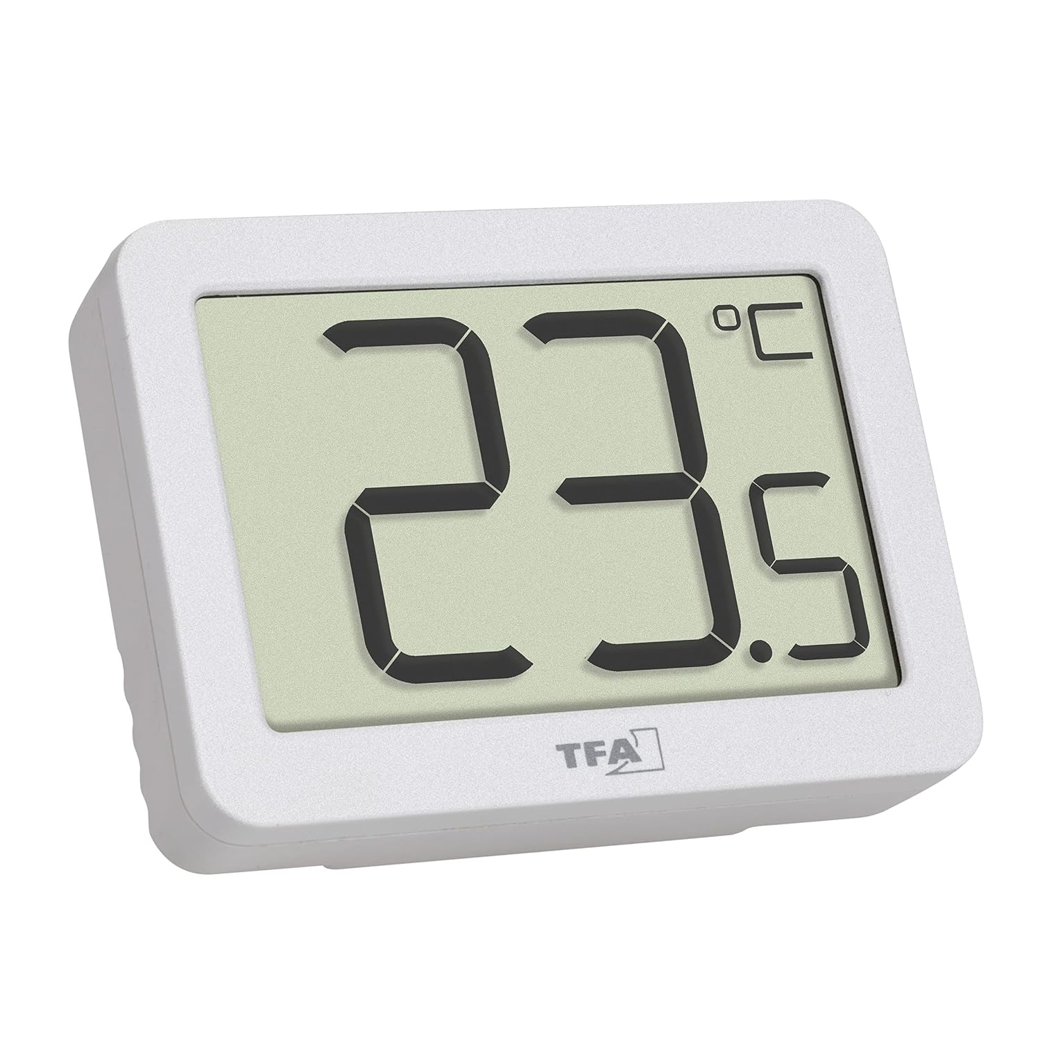 Detalle de TFA Dostmann 30.1065.02 digital inomhustermometer, vit med max- och minvärden