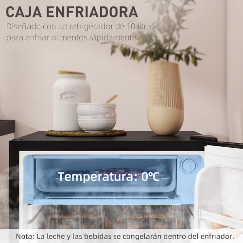 Thumbnail 3 de HOMCOM Nevera Pequeña 91 L con Congelador Silenciosa – Negro