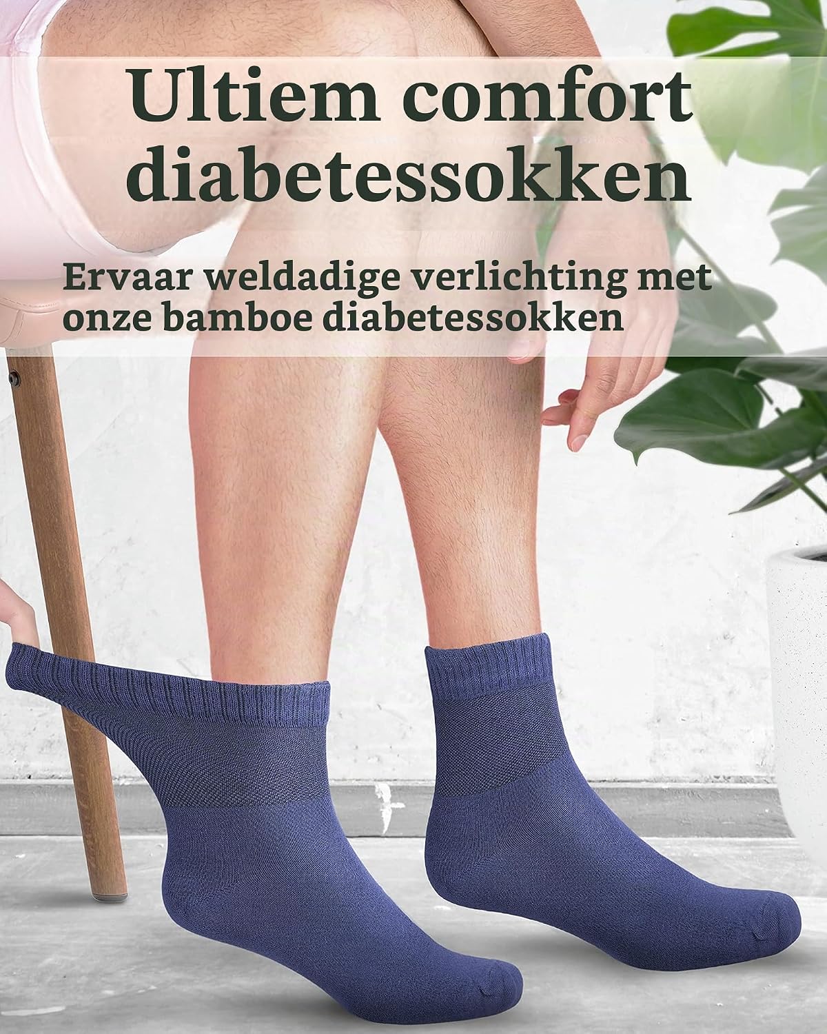 Thumbnail 1 de Fiera Besa Herren Diabetiker Ankle bamboesokken met Lycra, enkellengte, 4 paar