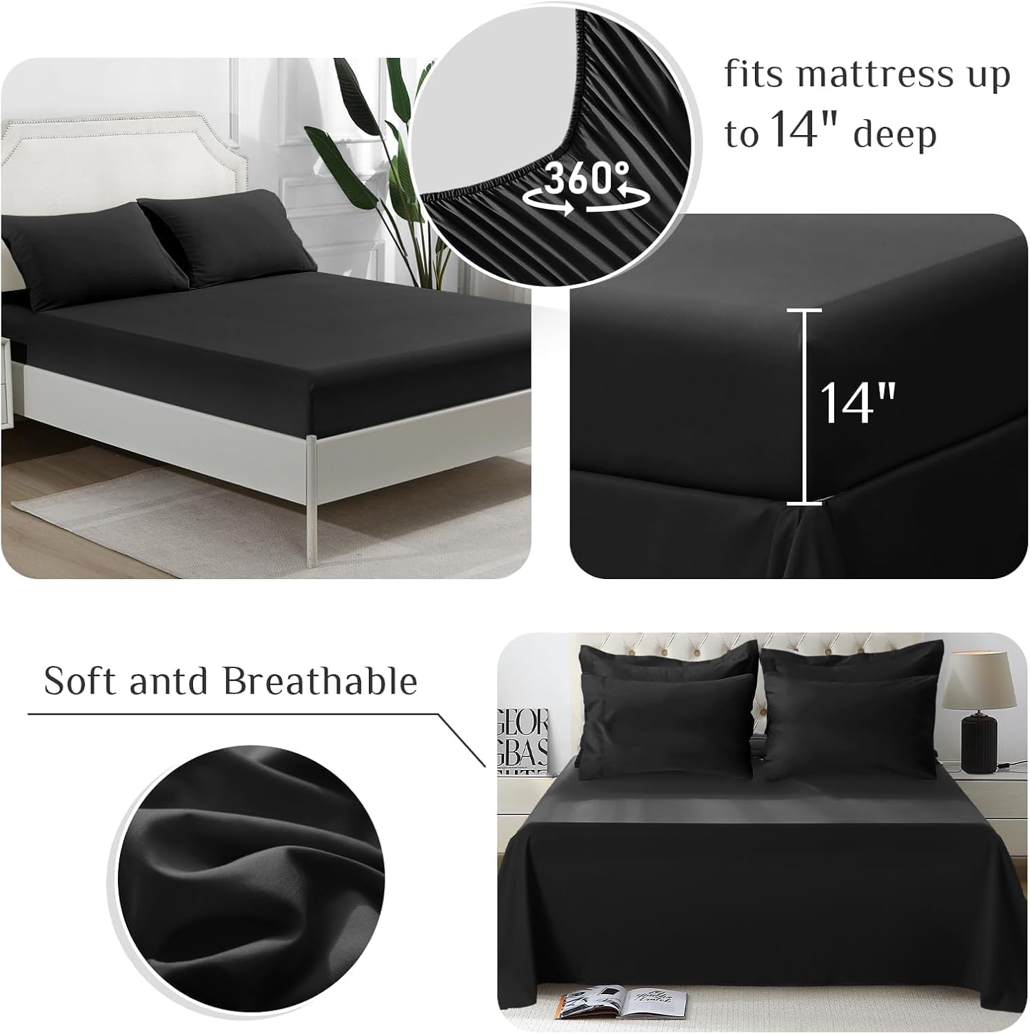 Thumbnail 3 de JOLLYVOGUE Queen Comforter Set 7-Piece bedding