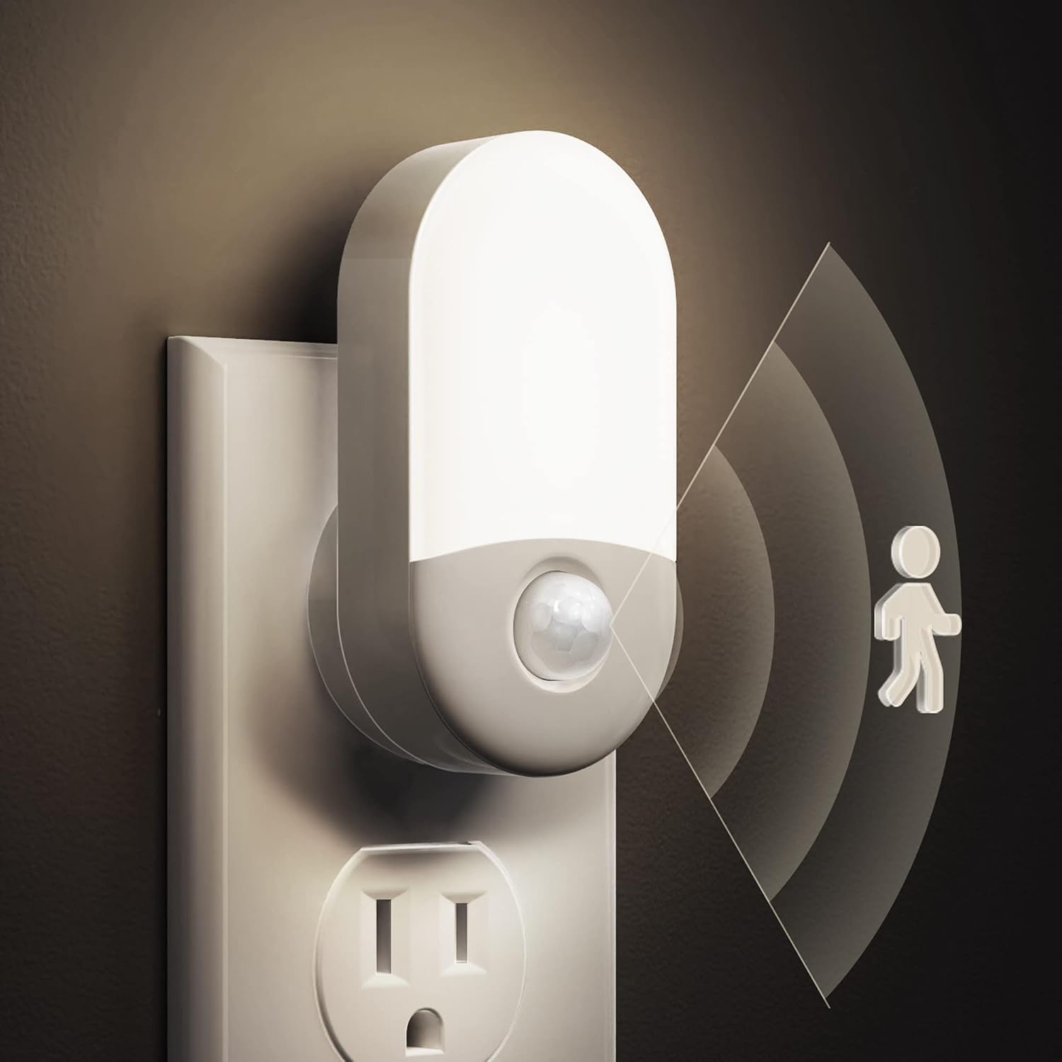 Detalle de L LOHAS LED LH-GY197-3000K-2 Motion Sensor Night Lights, 2-Pack, 5000K