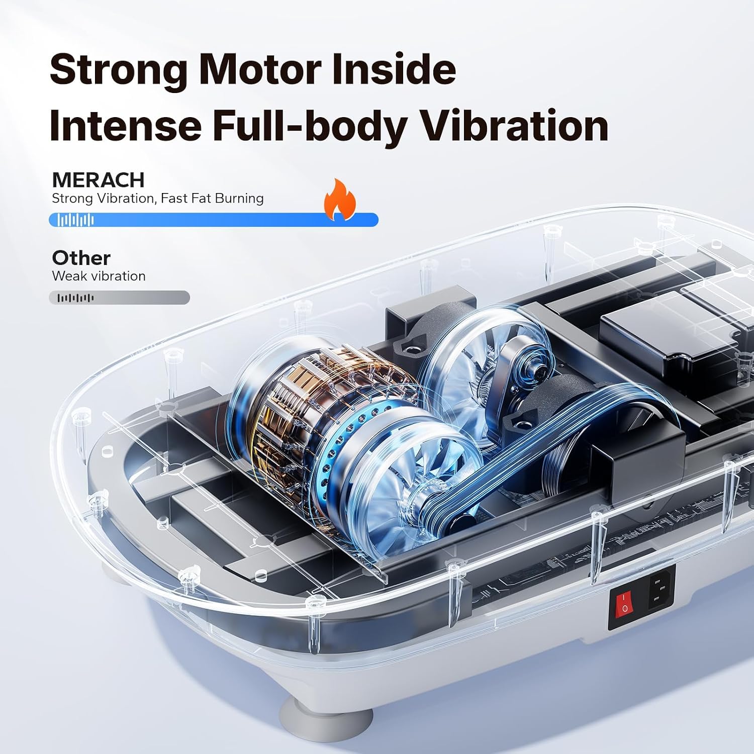 Thumbnail 5 de MERACH CV30 Curved Vibration Plate with 10 Levels and LED Calorie Tracking