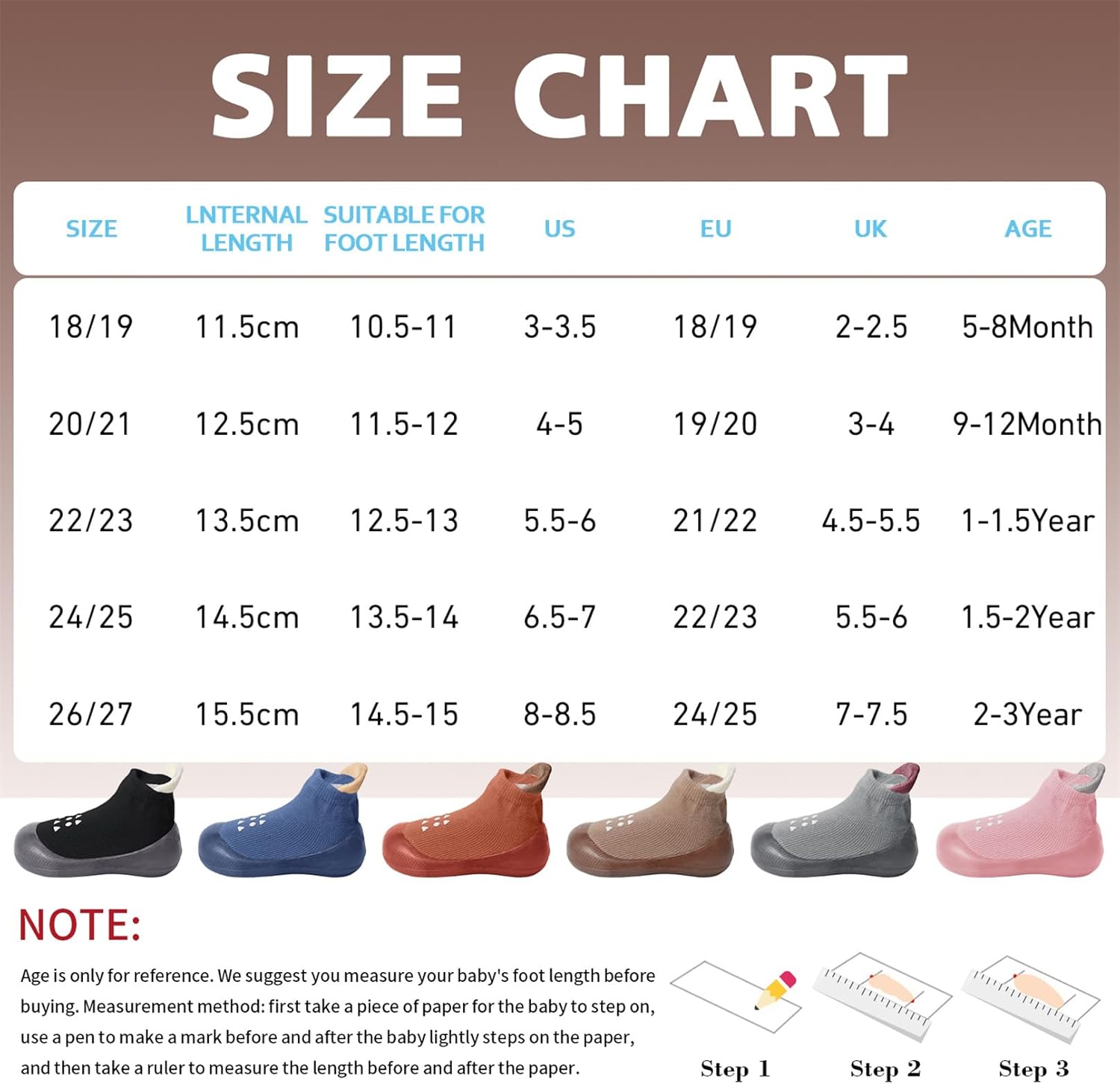 Thumbnail 6 de EDOTON Baby Sock Shoes: First Walking Shoes with Non-Slip Rubber Sole