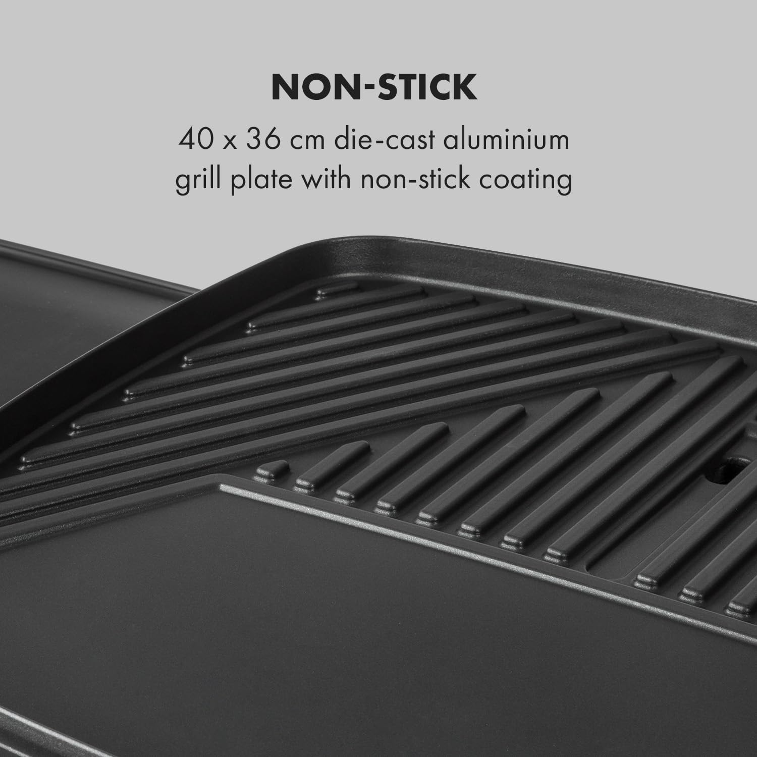 Detalle 2 de Klarstein Gatsby Electric Grill, 2000 W, 40 x 36 cm Non-Stick Plate