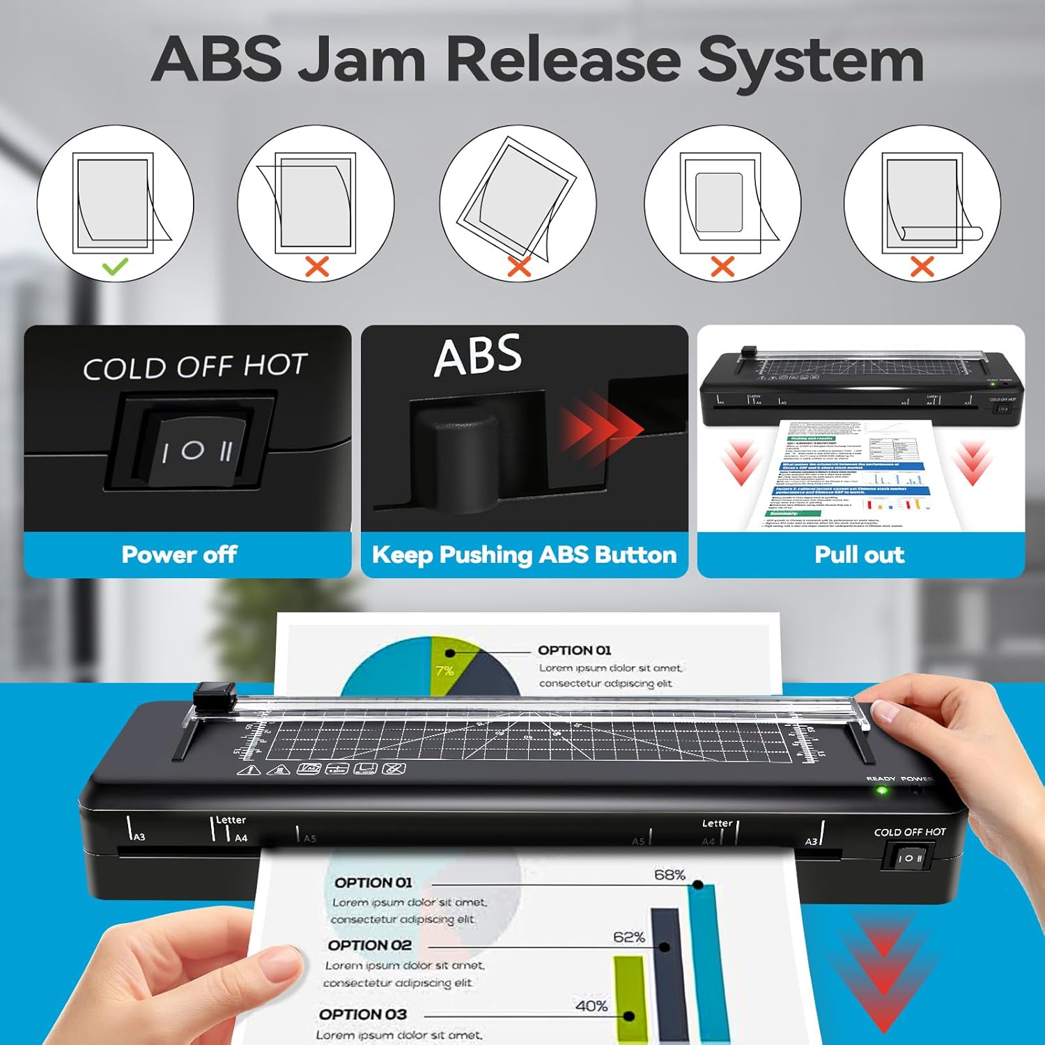 Detalle 1 de BAYGE A3 laminator 13 inch with trimmer
