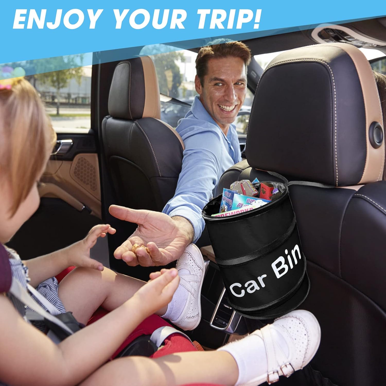 Detalle de TTCOTOKE 2 Pack Collapsible Car Bin – Universal Portable Garbage Storage