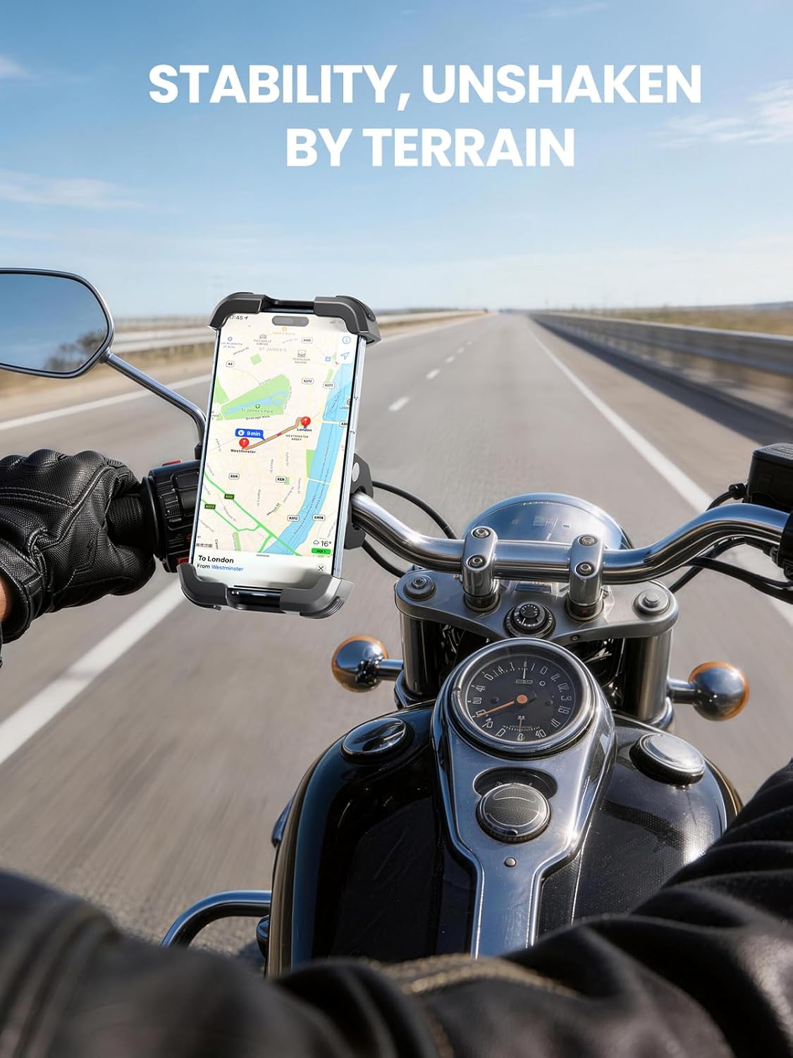 Thumbnail 6 de tounee Fahrrad Handyhalterung – 2-Fach Vibrationsgedämpft, universal Lenkerhalterung für iPhone 16/15/14/13 Pro Max Plus & 4,7–6,7 Zoll