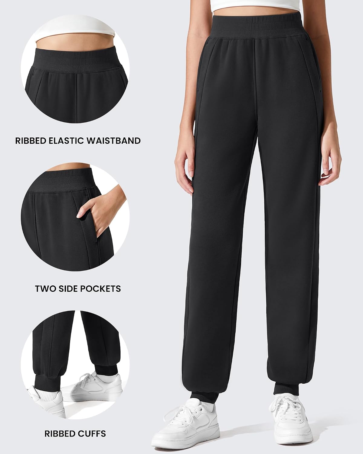 Detalle de G4Free Women's Cotton Fleece Joggers