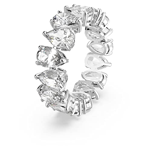 Detalle de Swarovski Anillo Vittore con Circonita en talla pera - Blanco con baño de rodio