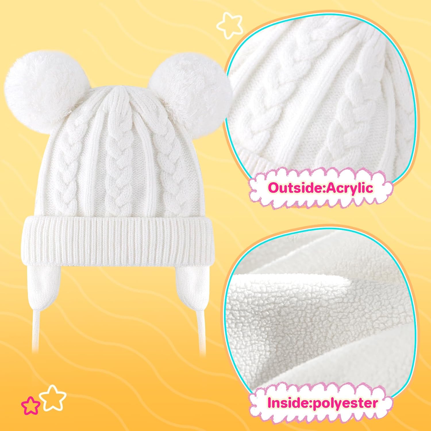 Detalle 1 de Duoyeree Toddler Winter Hat 0-36M