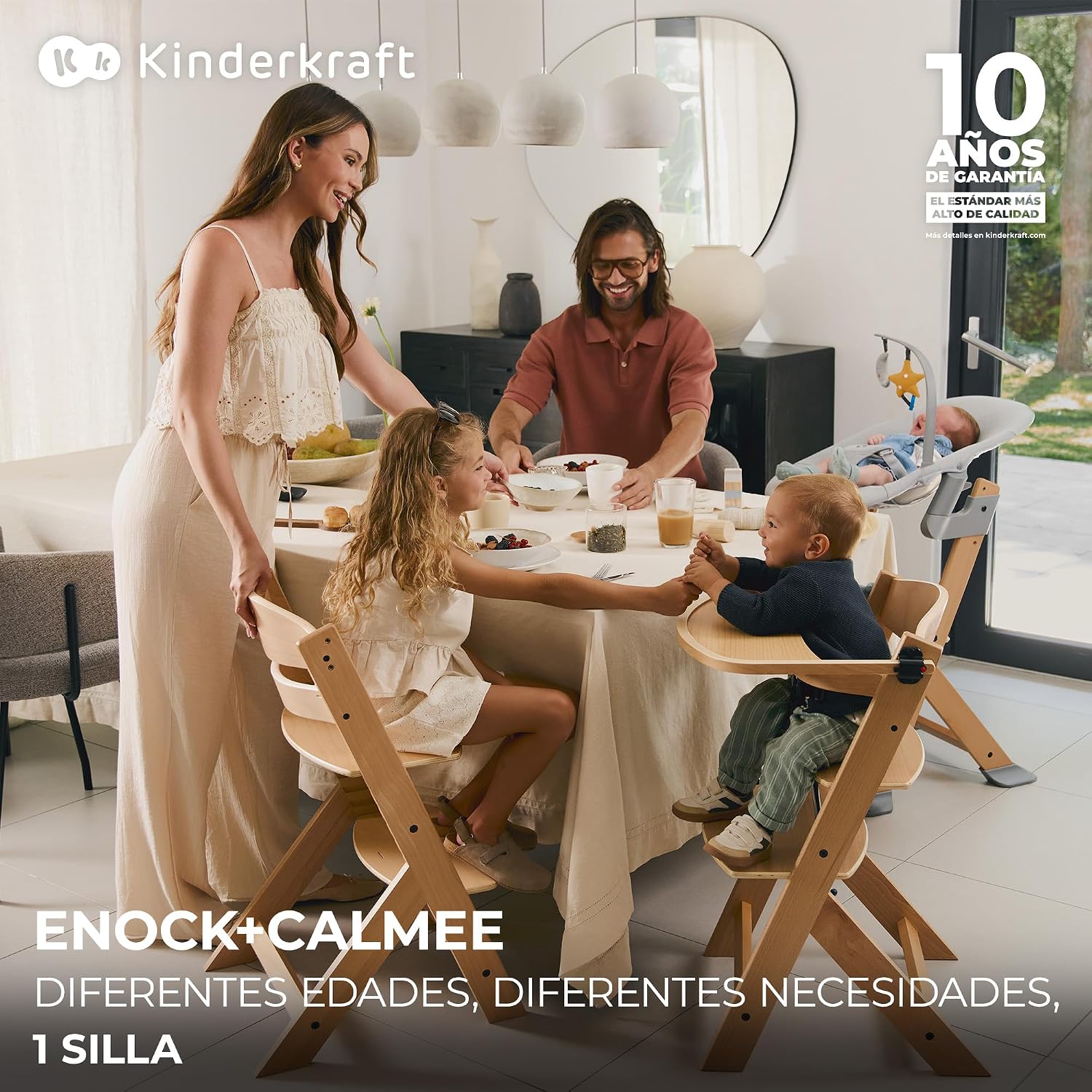 Thumbnail 1 de Kinderkraft ENOCK: Trona infantil de madera y hamaca portátil