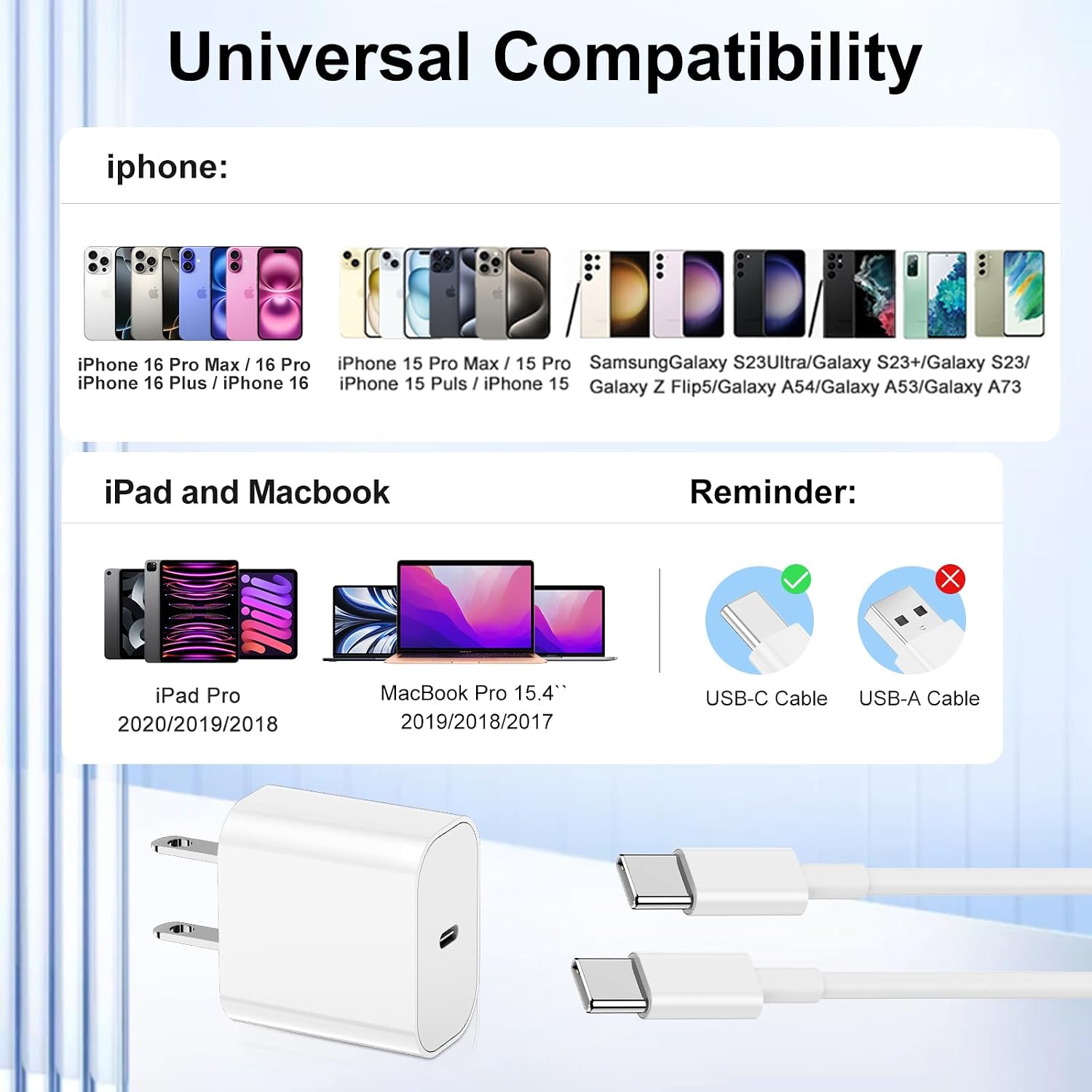 Thumbnail 6 de Anker 20W USB-C Charger 2-Pack with 10ft Cable