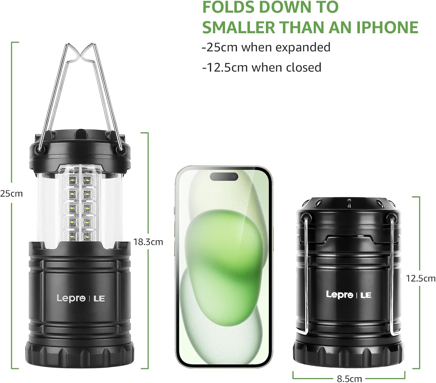 Thumbnail 6 de Lepro 3300007-4 Collapsible Camping Lantern, 190 Lumens, 360° Light, 4-Pack