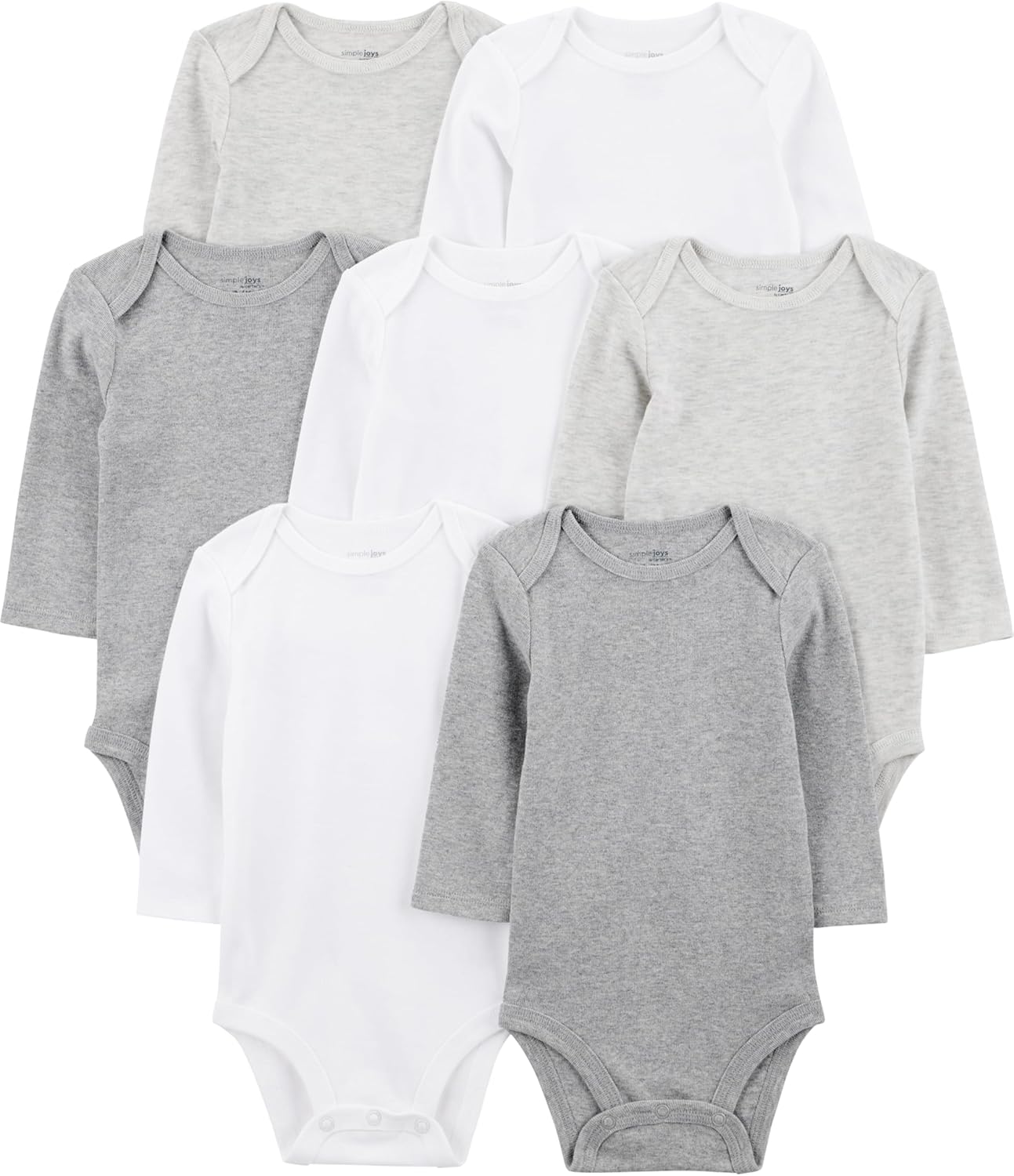 Detalle de Simple Joys by Carter's Baby 7-pack Long Sleeve Bodysuits
