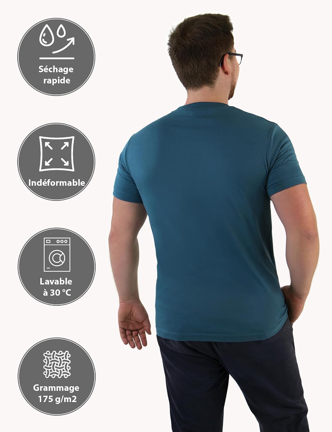 Thumbnail 3 de ALPIDEX T-Shirts Hommes Col V Lot de 5 coton