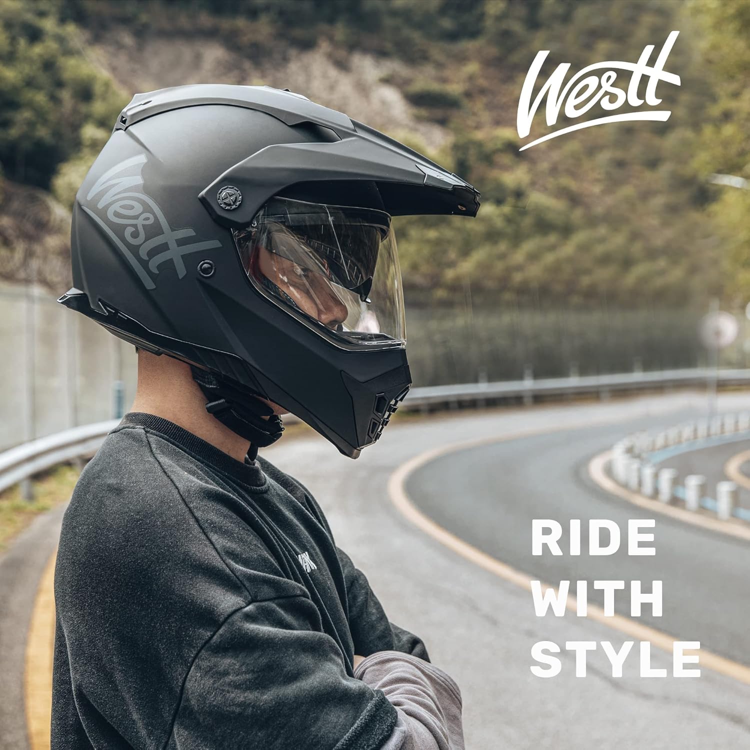 Thumbnail 6 de Westt Casque Moto Homologué ECE 22.06 – Casque Cross polyvalent avec double visière