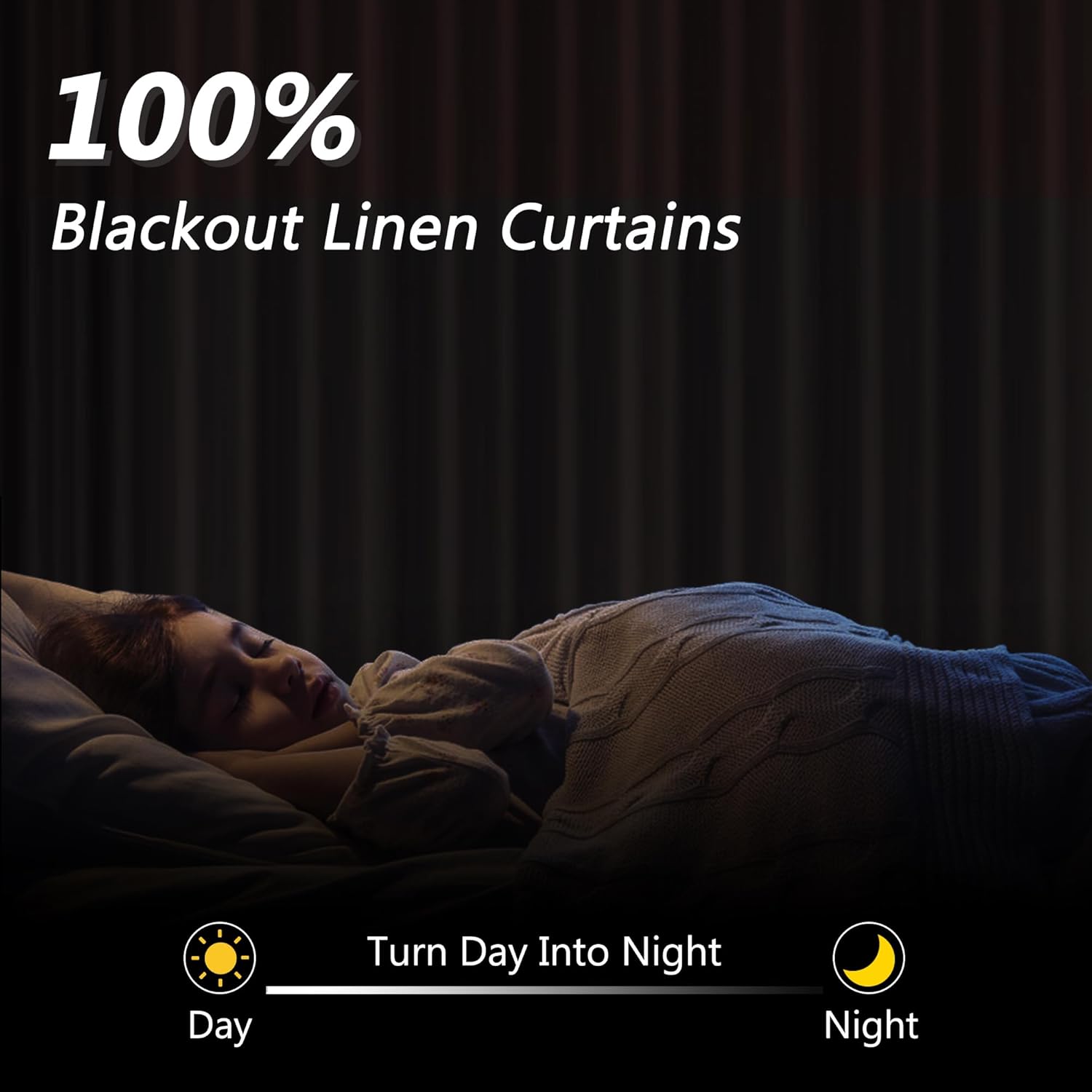 Thumbnail 1 de Guken Cream Linen Blackout Curtains 84 in 🪟
